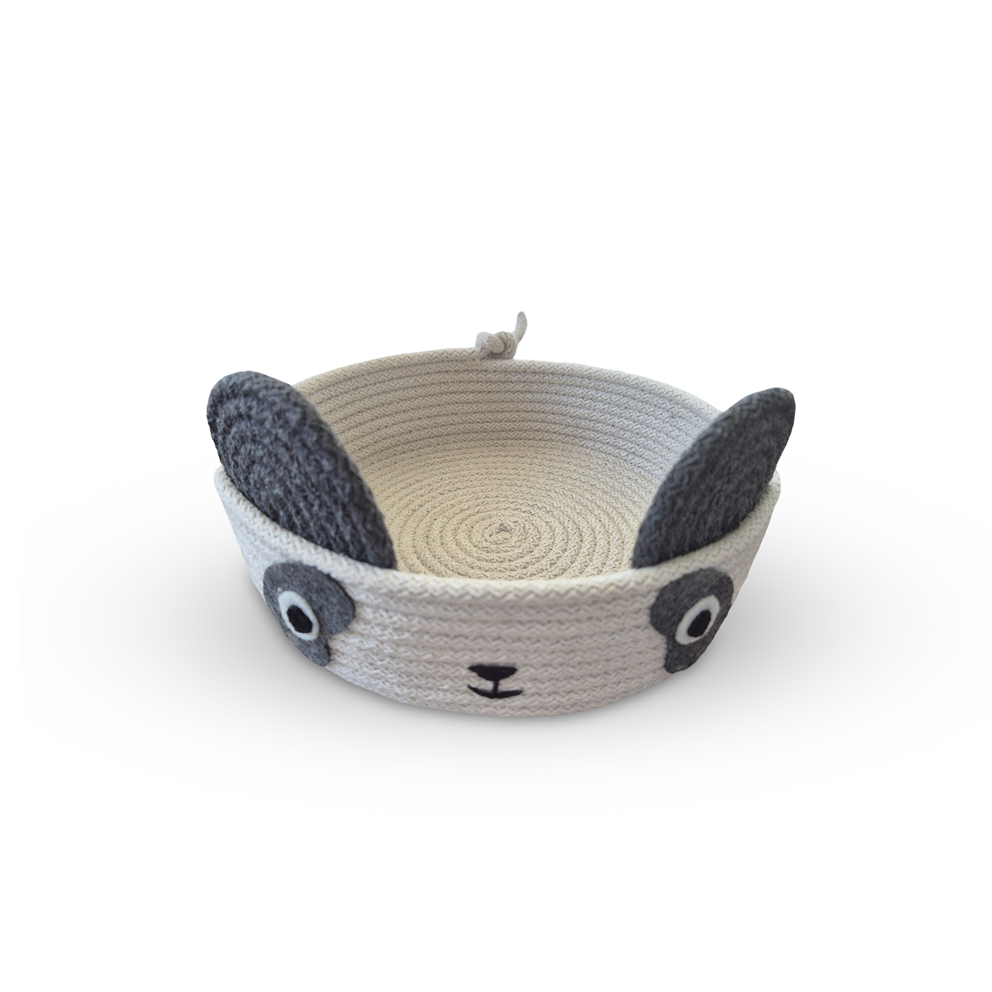Teddy Grey White Cotton Rope Basket
