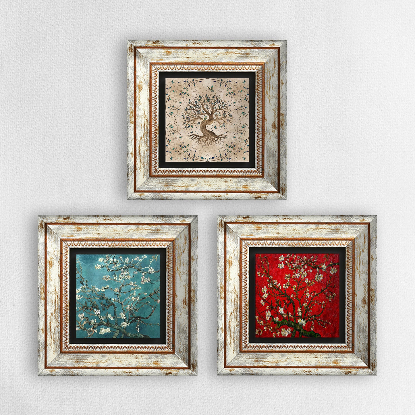 Tree Of Life Almond Tree Trio Stone Wall Art | Artistry Home