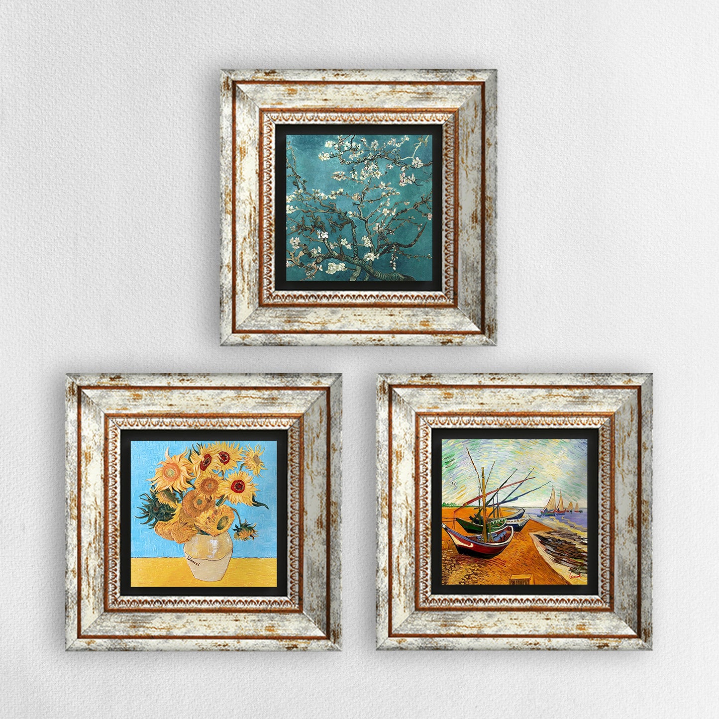 Van Gogh Masterpiece Trio Vintage Stone Wall Art | Artistry Home