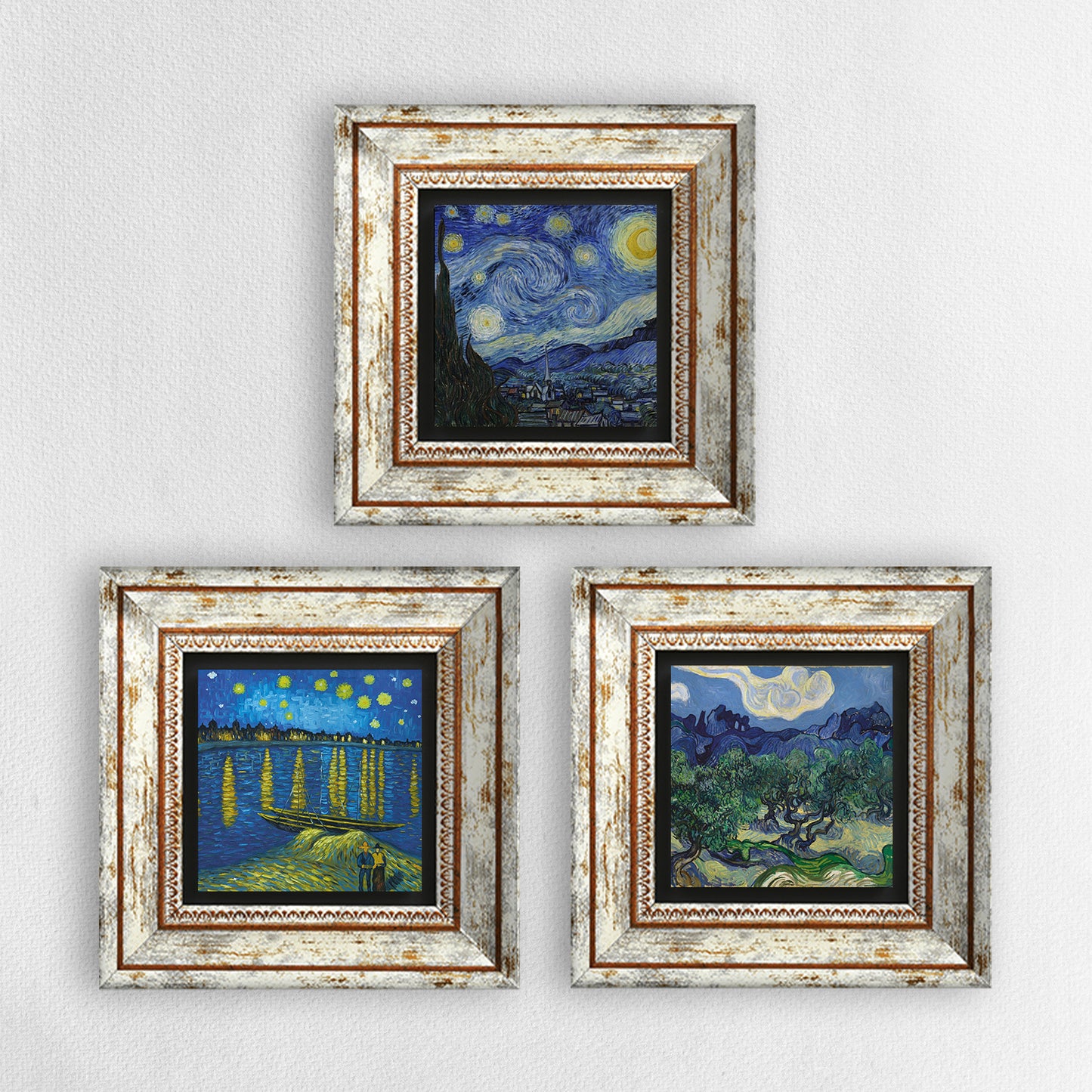 Van Gogh Trio Vintage Stone Wall Art | Artistry Home