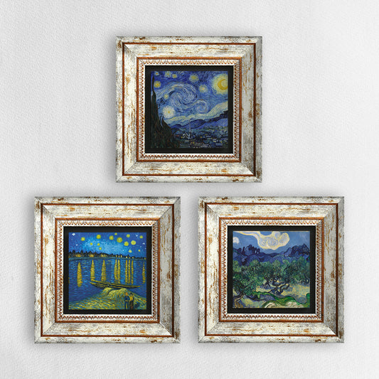 Van Gogh Trio Vintage Stone Wall Art | Artistry Home
