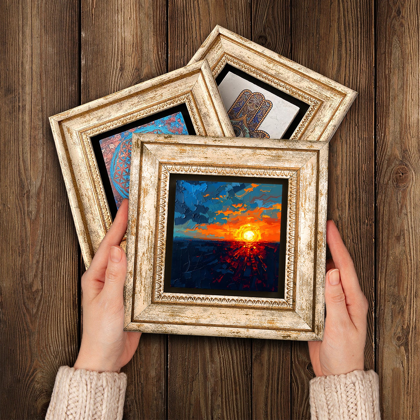 Colors Of The Day 2 Vintage Stone Wall Art - Handheld Frames | Artistry Home