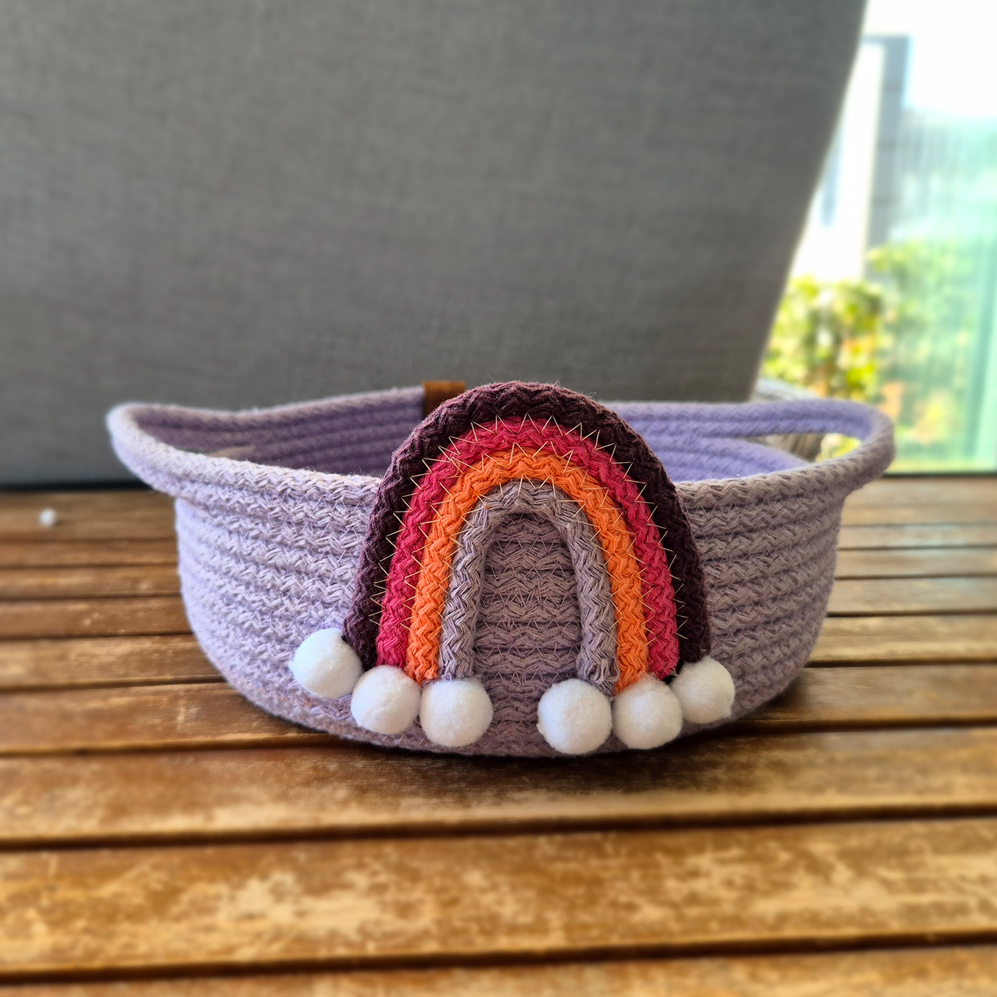 Rainbow Purple Cotton Rope Basket
