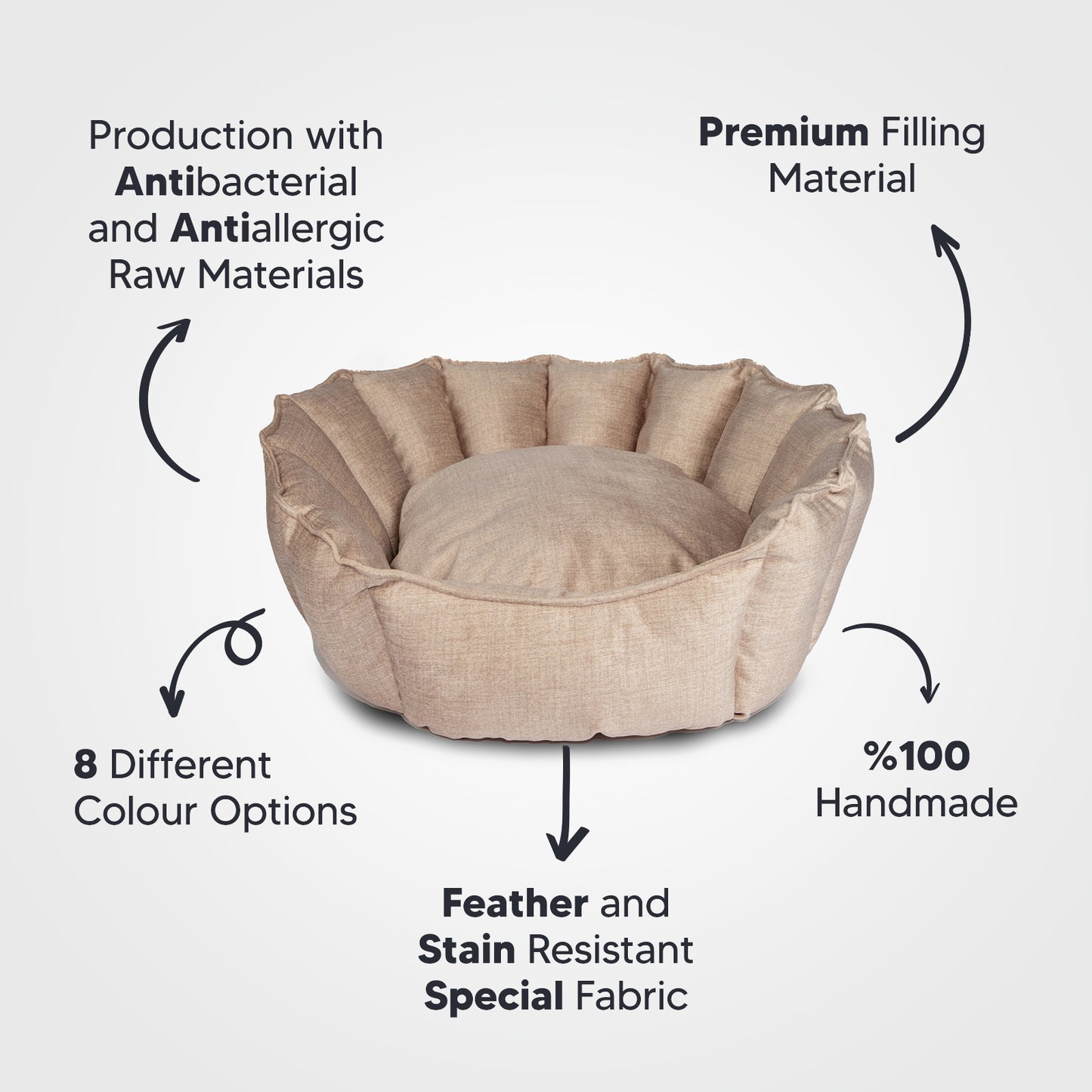 Oyster Pet Bed Beige