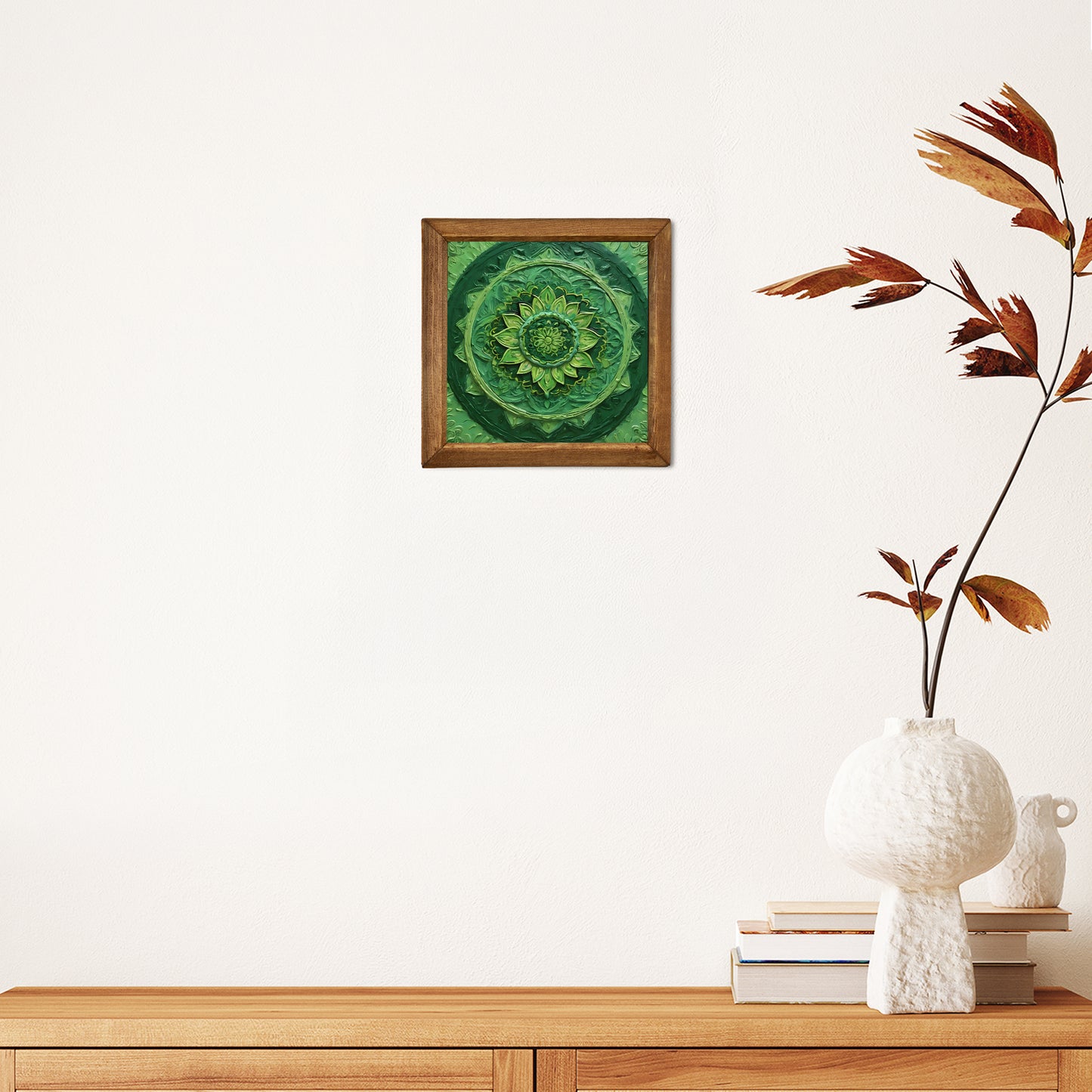 Emerald Mandala Natural Stone Wall Art
