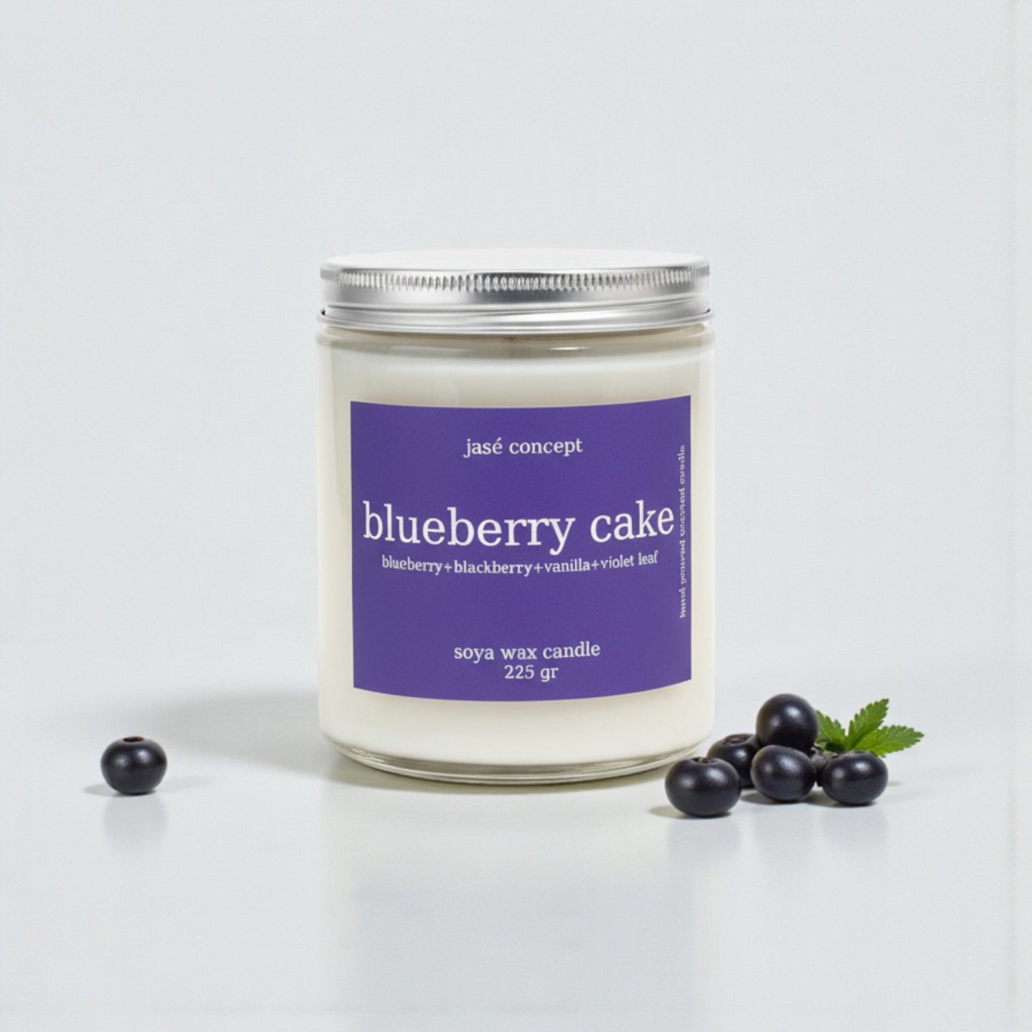 Blueberry Cake Handmade Soy Wax Candle - Berry, Vanilla