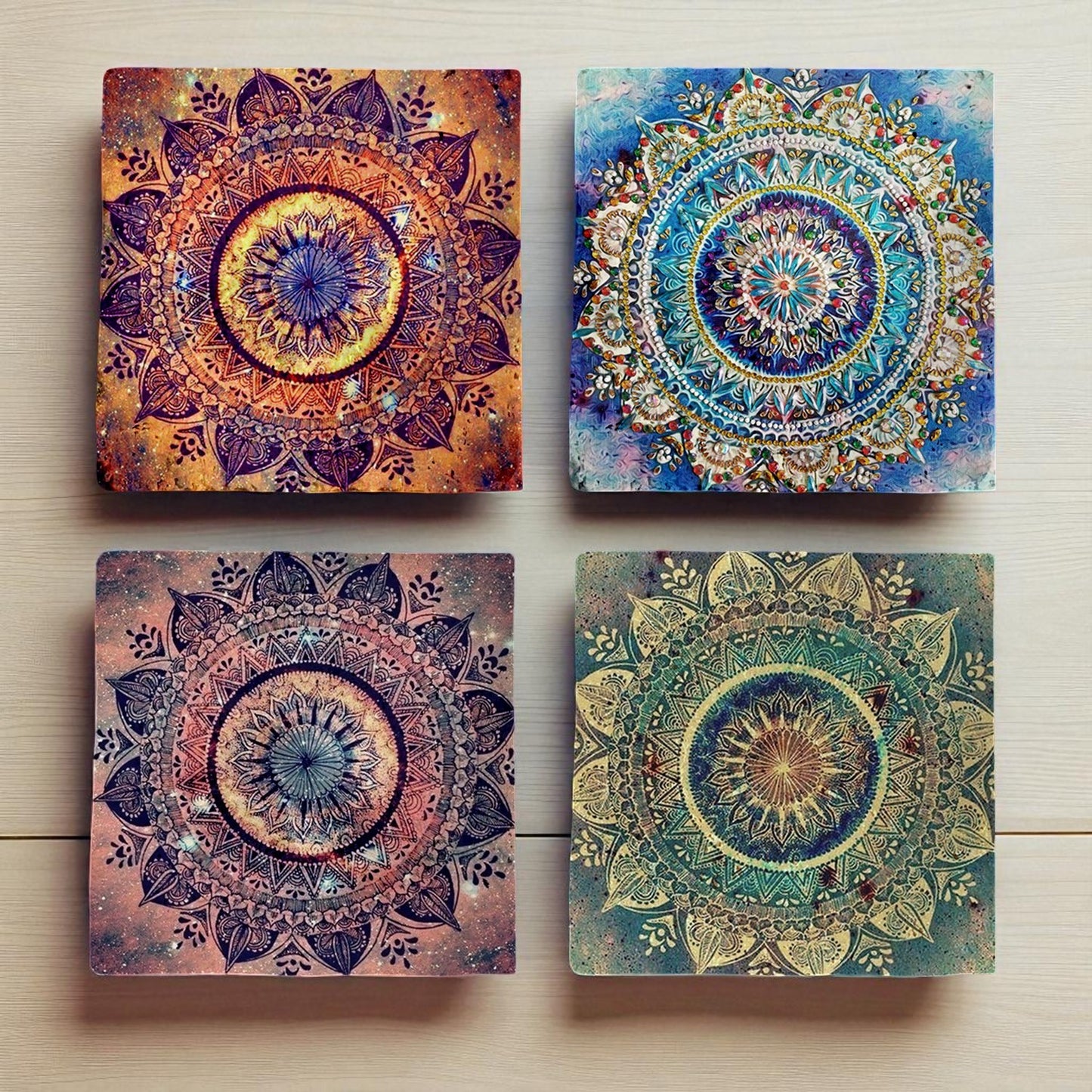 Set of 4 Cosmic Mandala Coaster