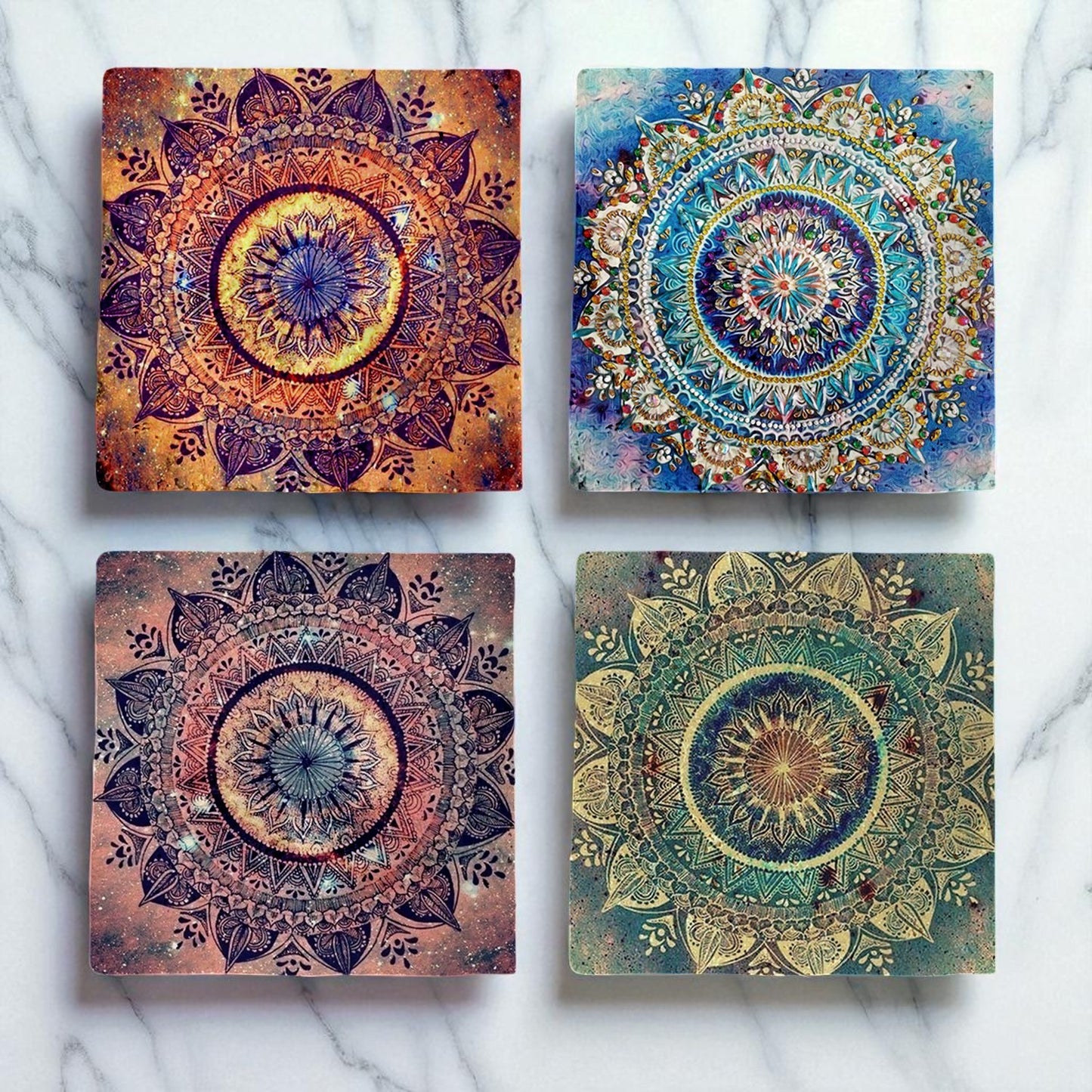Set of 4 Cosmic Mandala Coaster