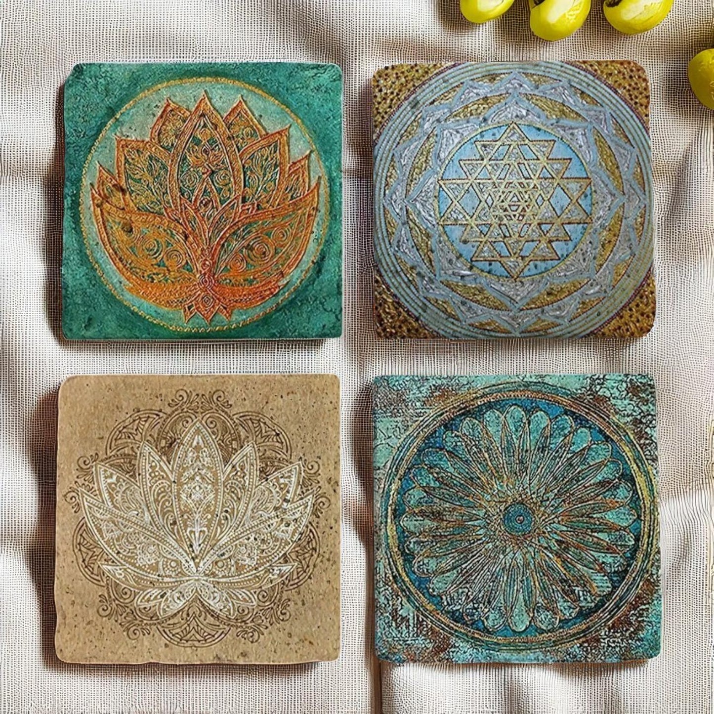 Set of 4 Lotus Harmony Coaster