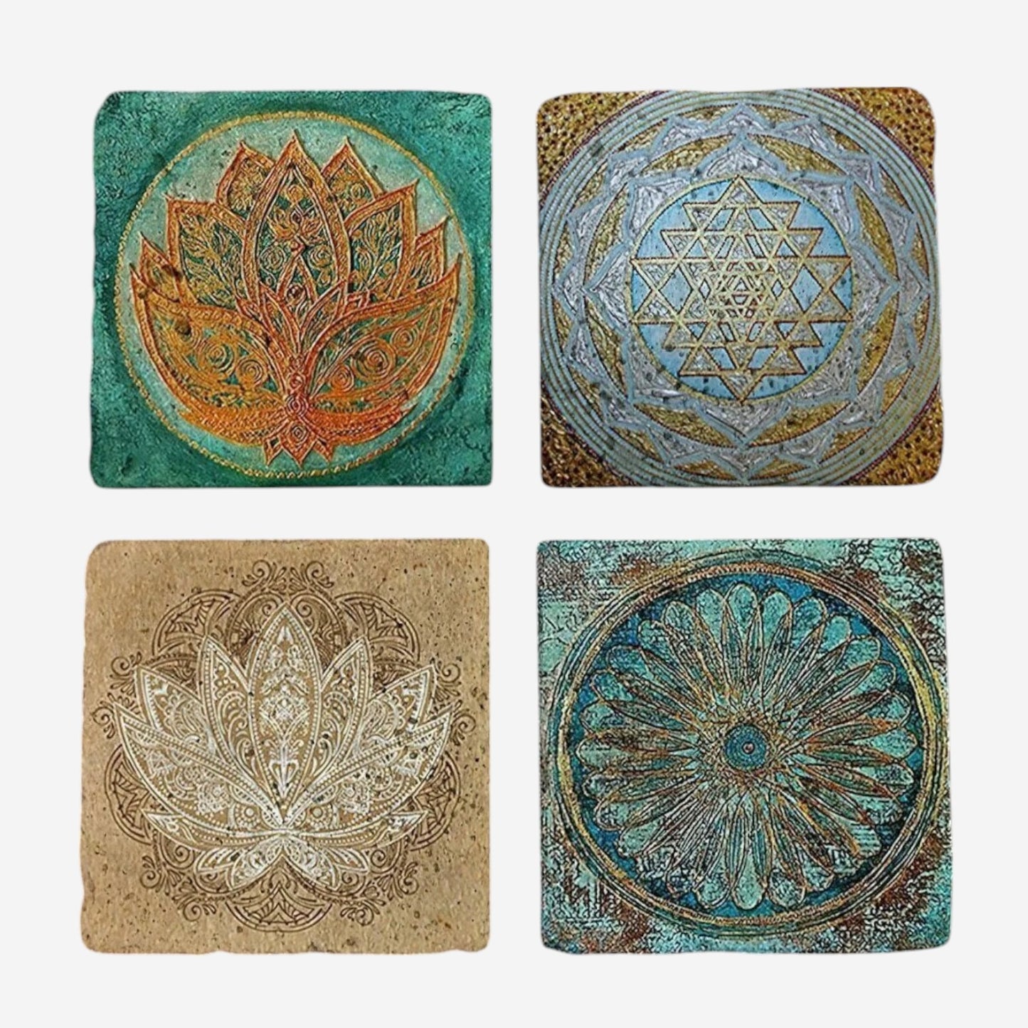 Set of 4 Lotus Harmony Coaster