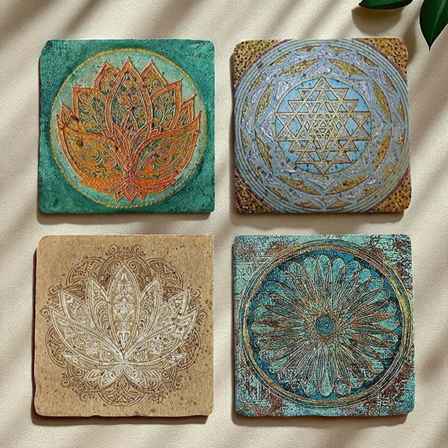 Set of 4 Lotus Harmony Coaster
