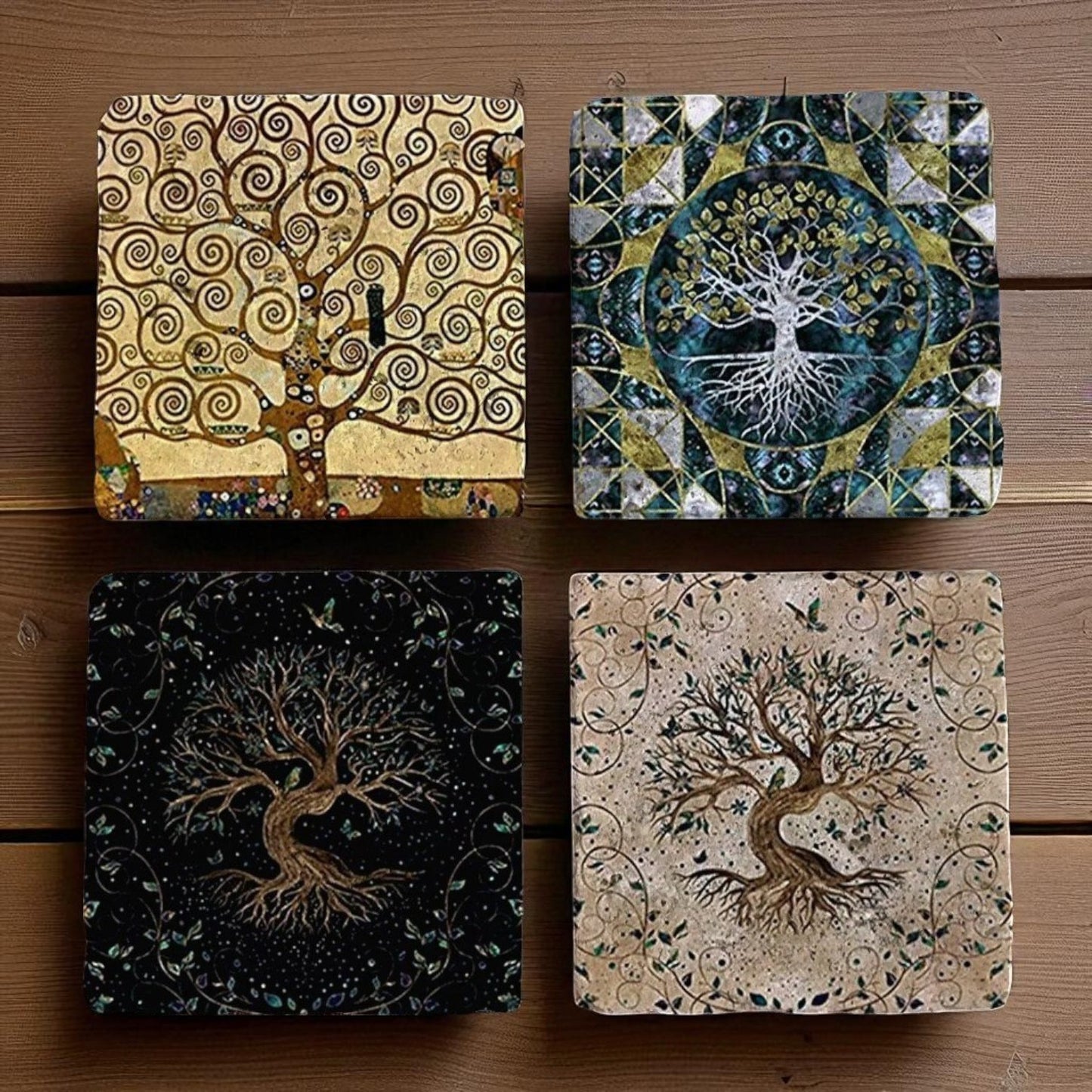 Set of 4 Tree of Life Coaster