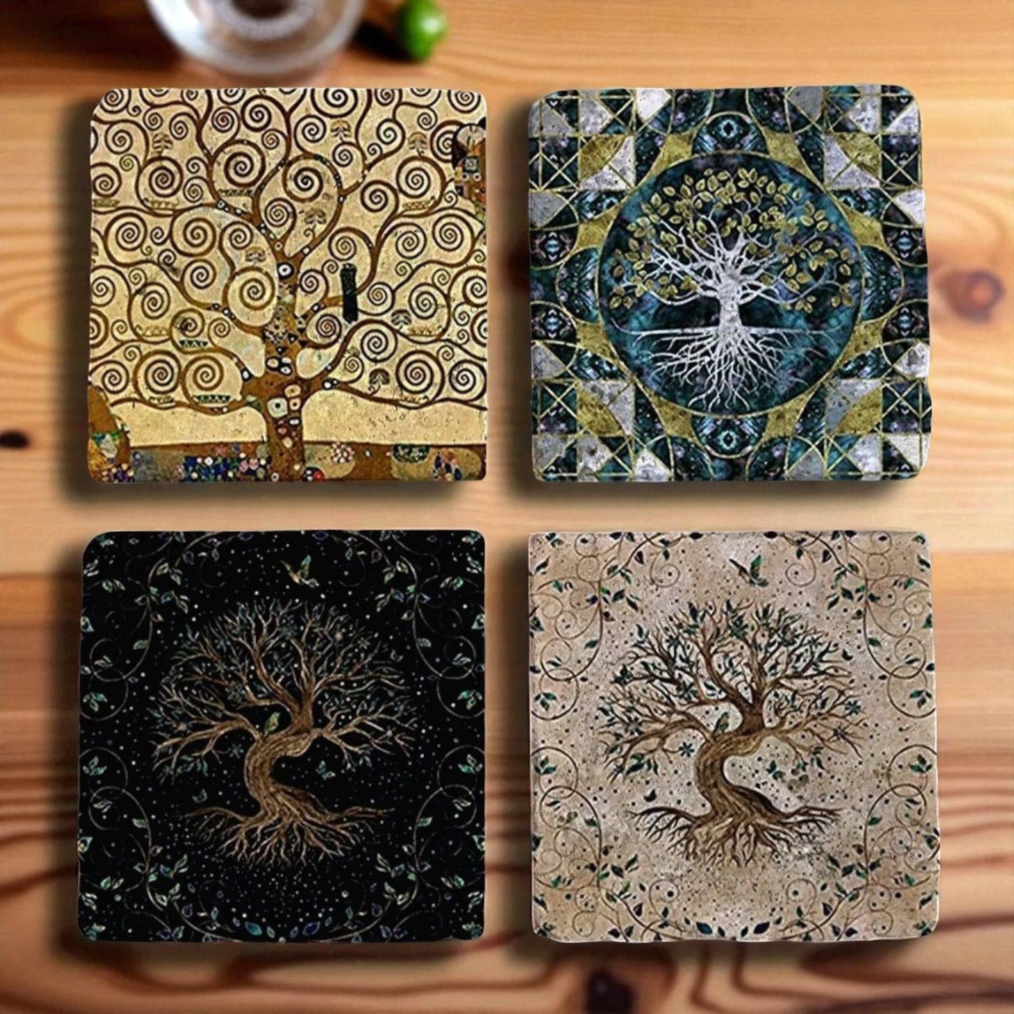 Set of 4 Tree of Life Coaster