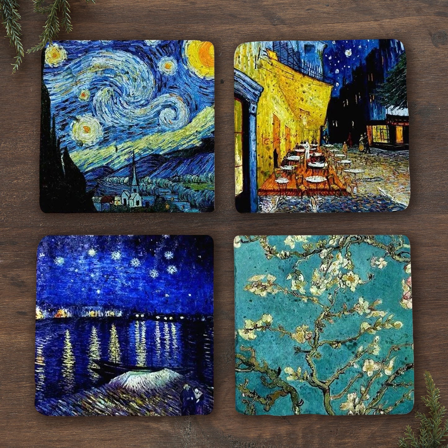 Set of 4 Radiant Brushstroke Coaster