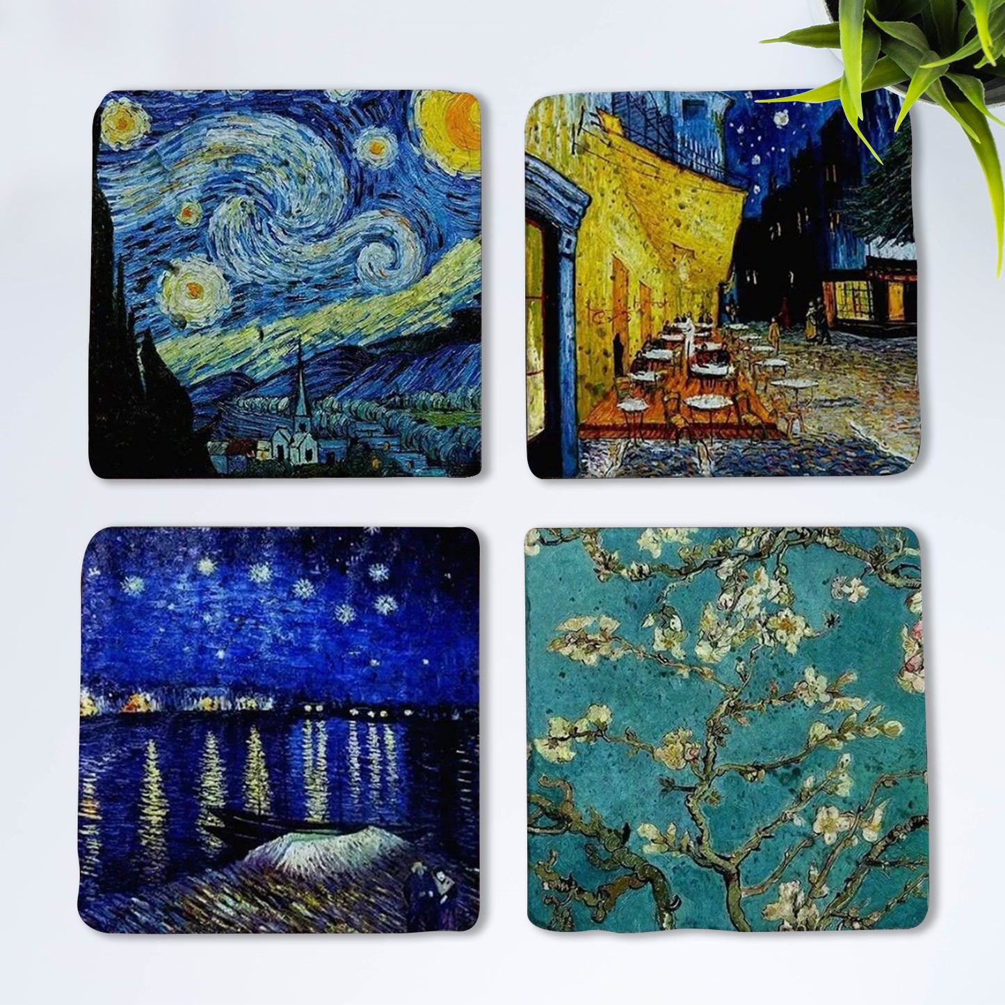 Set of 4 Radiant Brushstroke Coaster