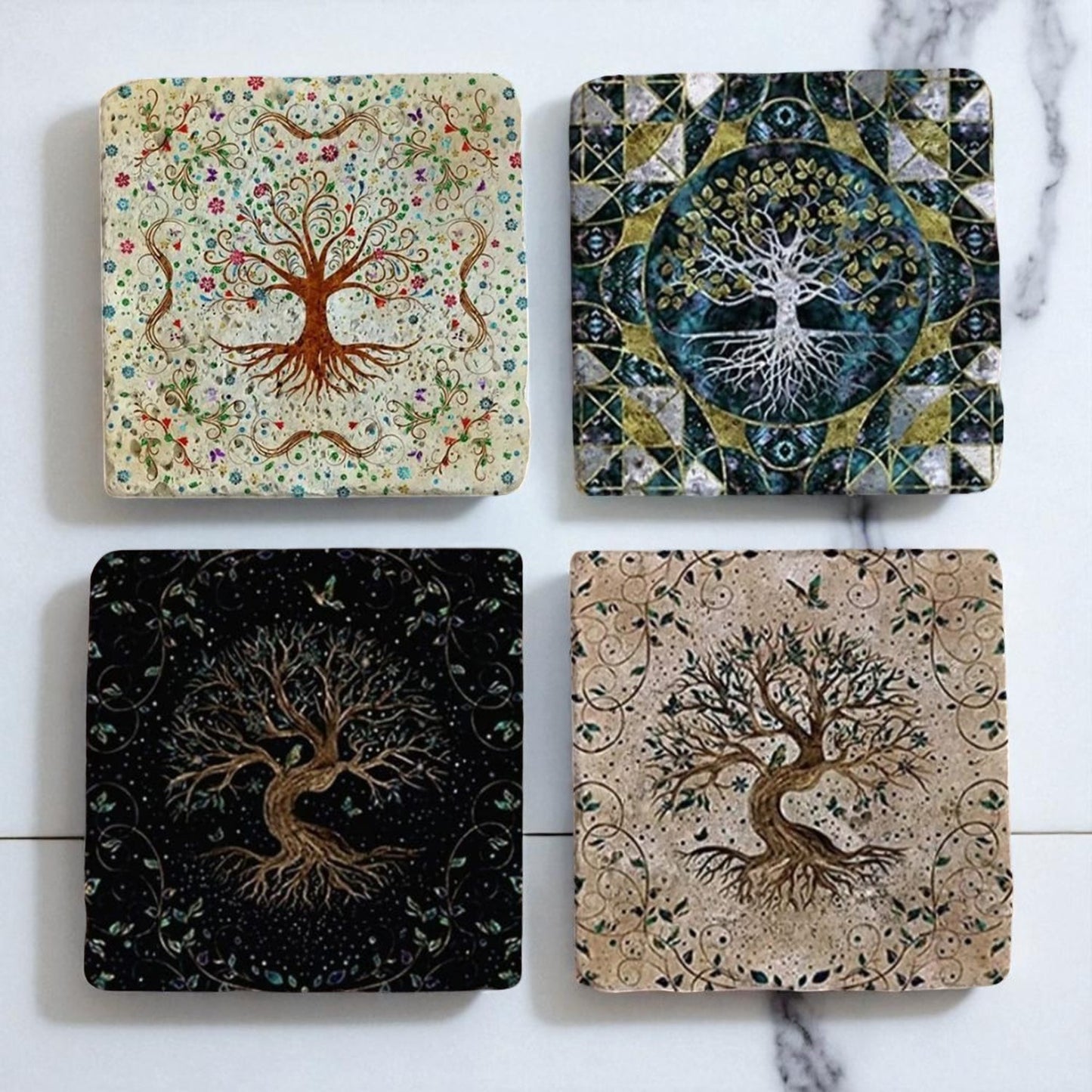 Set of 4 Celestial Tree Coaster