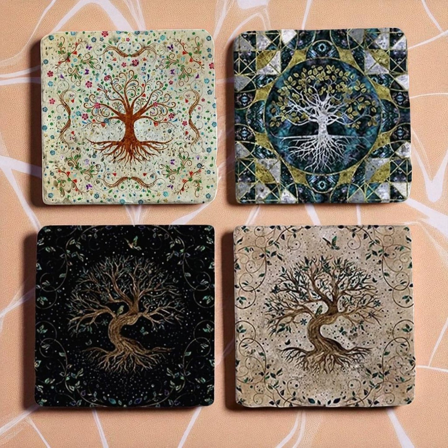 Set of 4 Celestial Tree Coaster