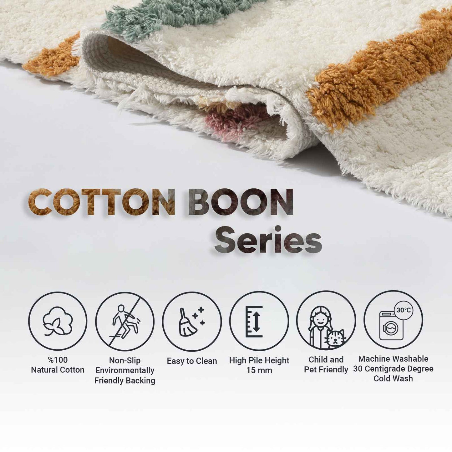 Cotton Boon Dots Round Rug - Carpet Details | Artistry Home