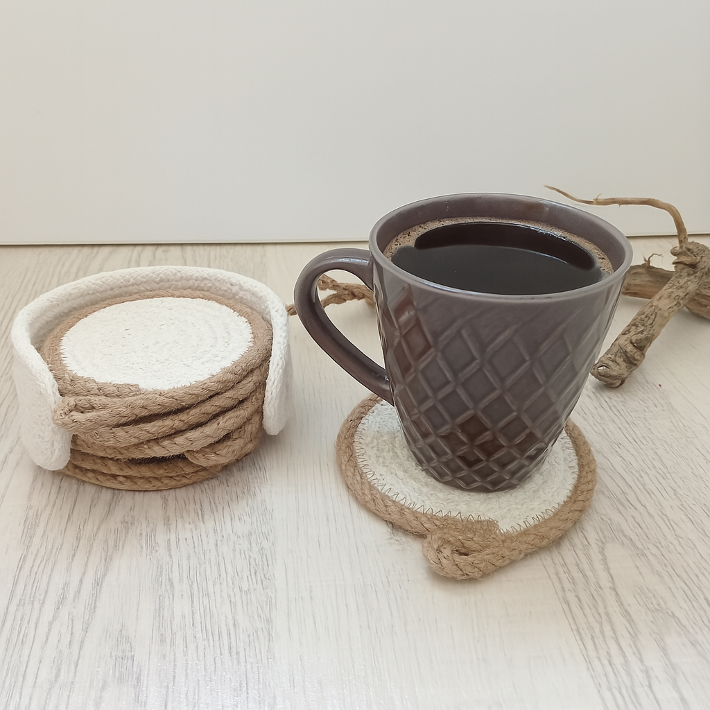Rustic Rope Coaster Set