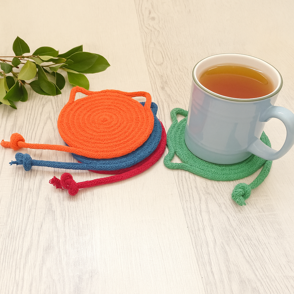 Cat Ear Rope Coaster Set