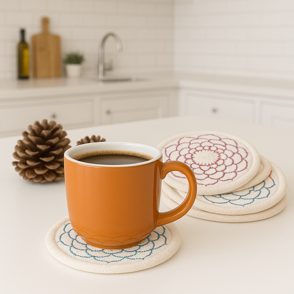 Floral Rope Coaster Set