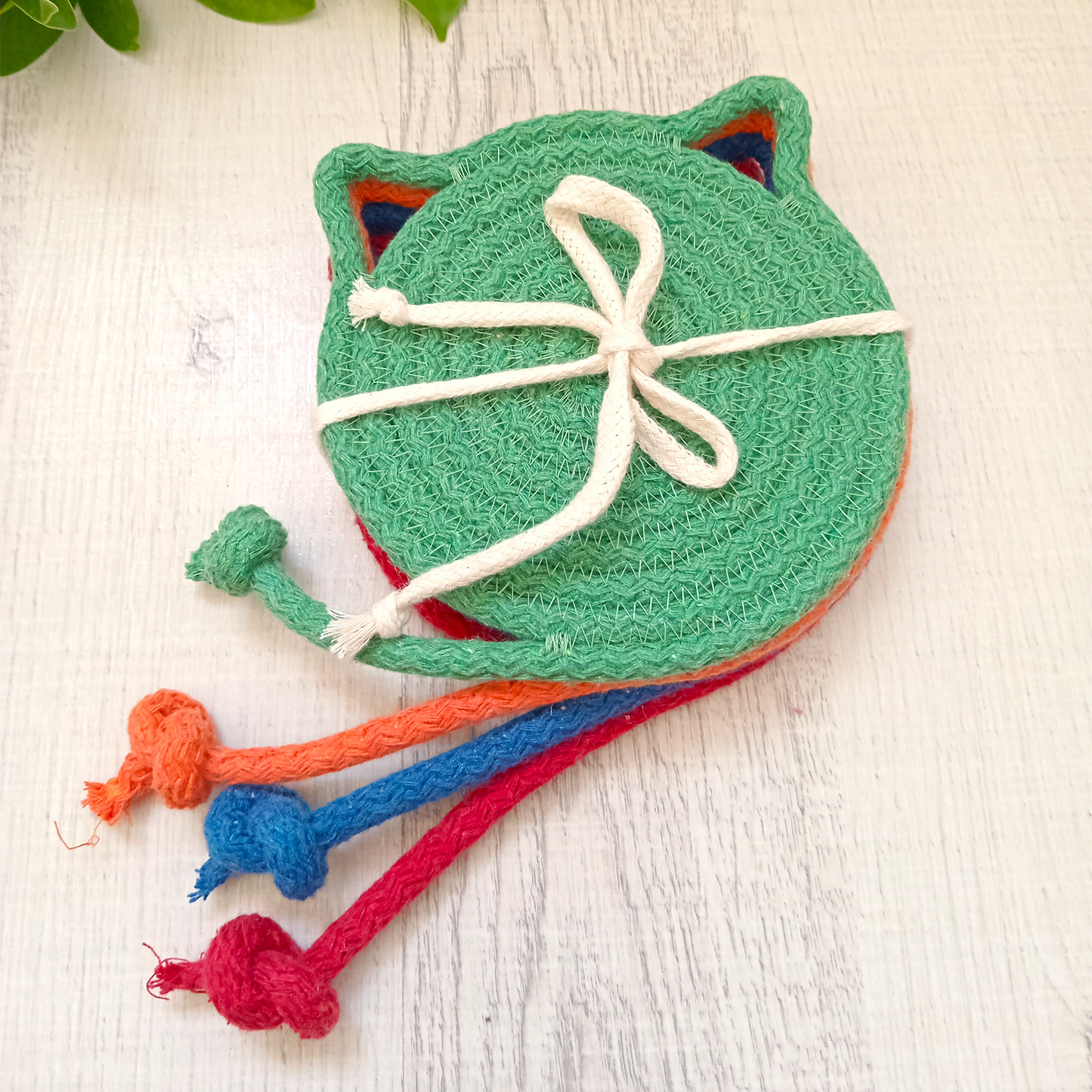 Cat Ear Rope Coaster Set