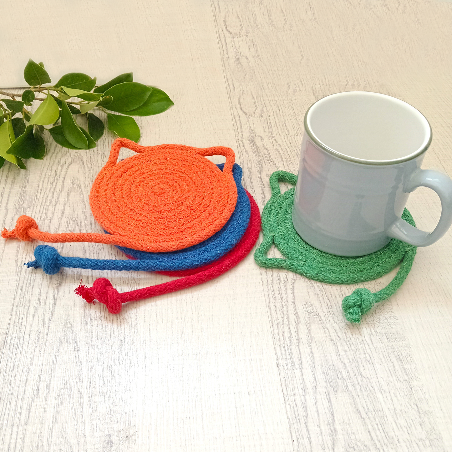 Cat Ear Rope Coaster Set