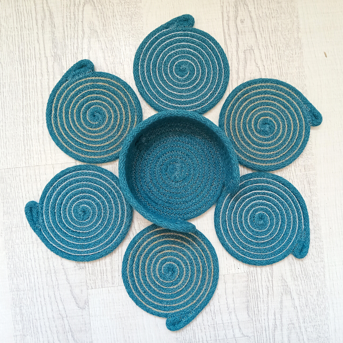 Teal Rope Coaster Set