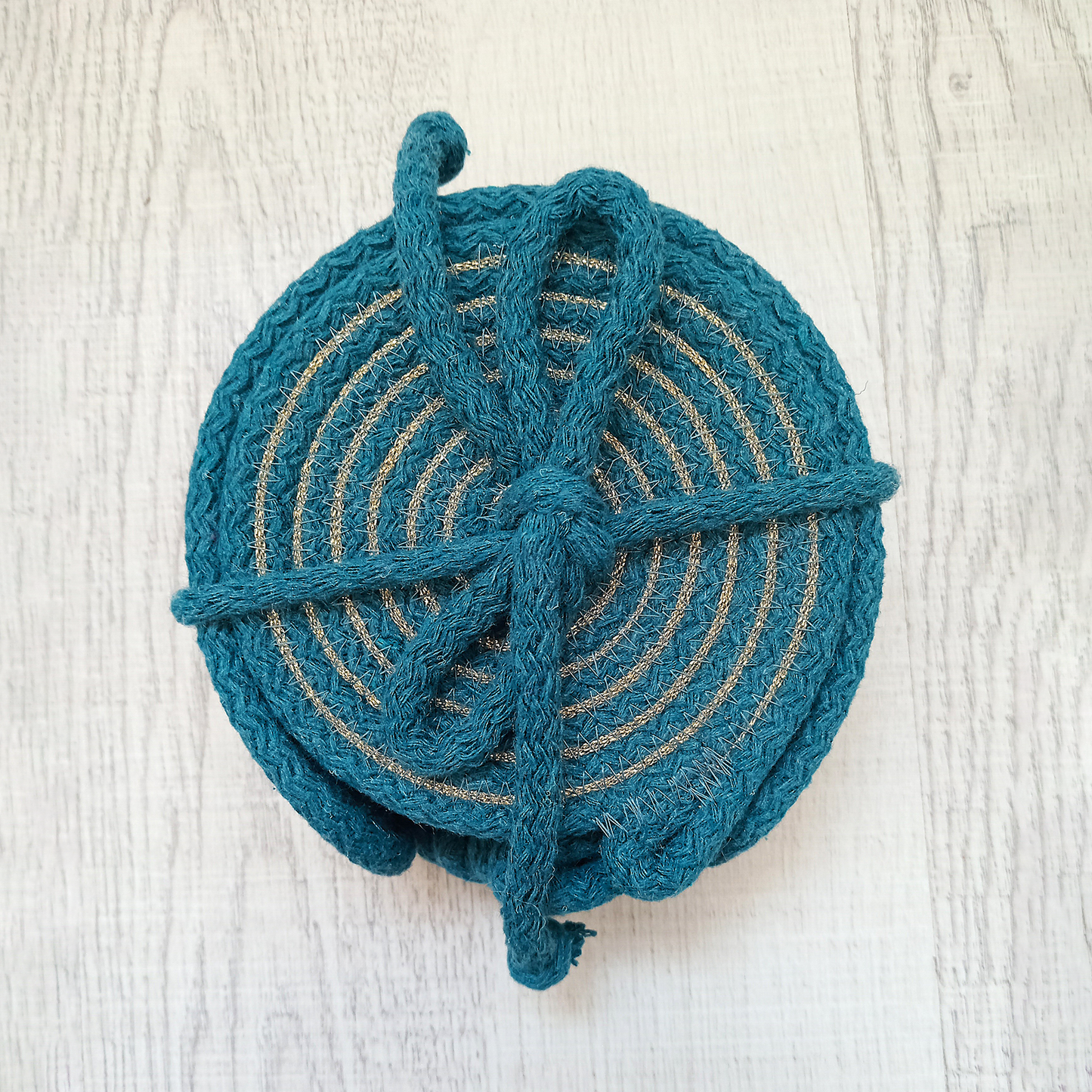 Teal Rope Coaster Set