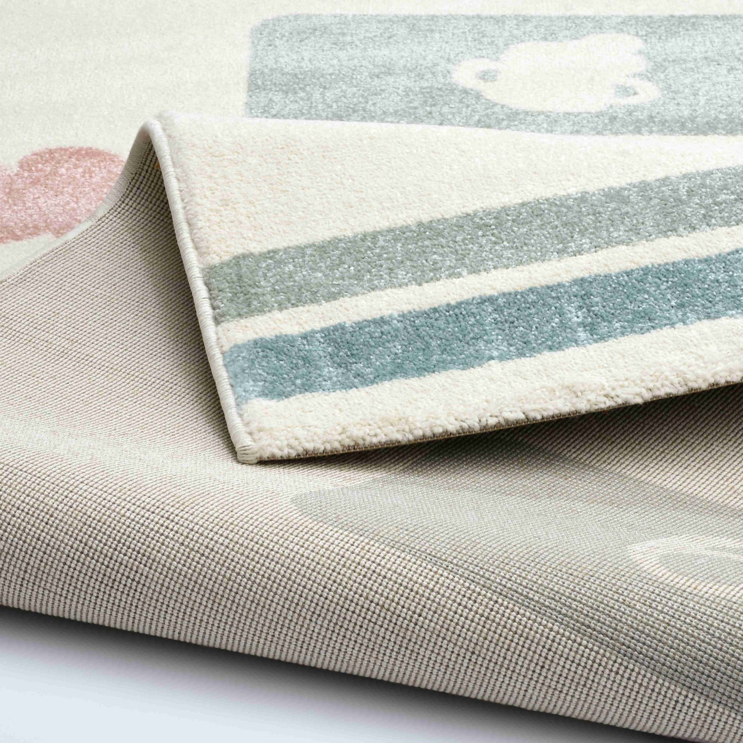 Pastel Hopscotch Rug - Front and Back View | Artistry Home