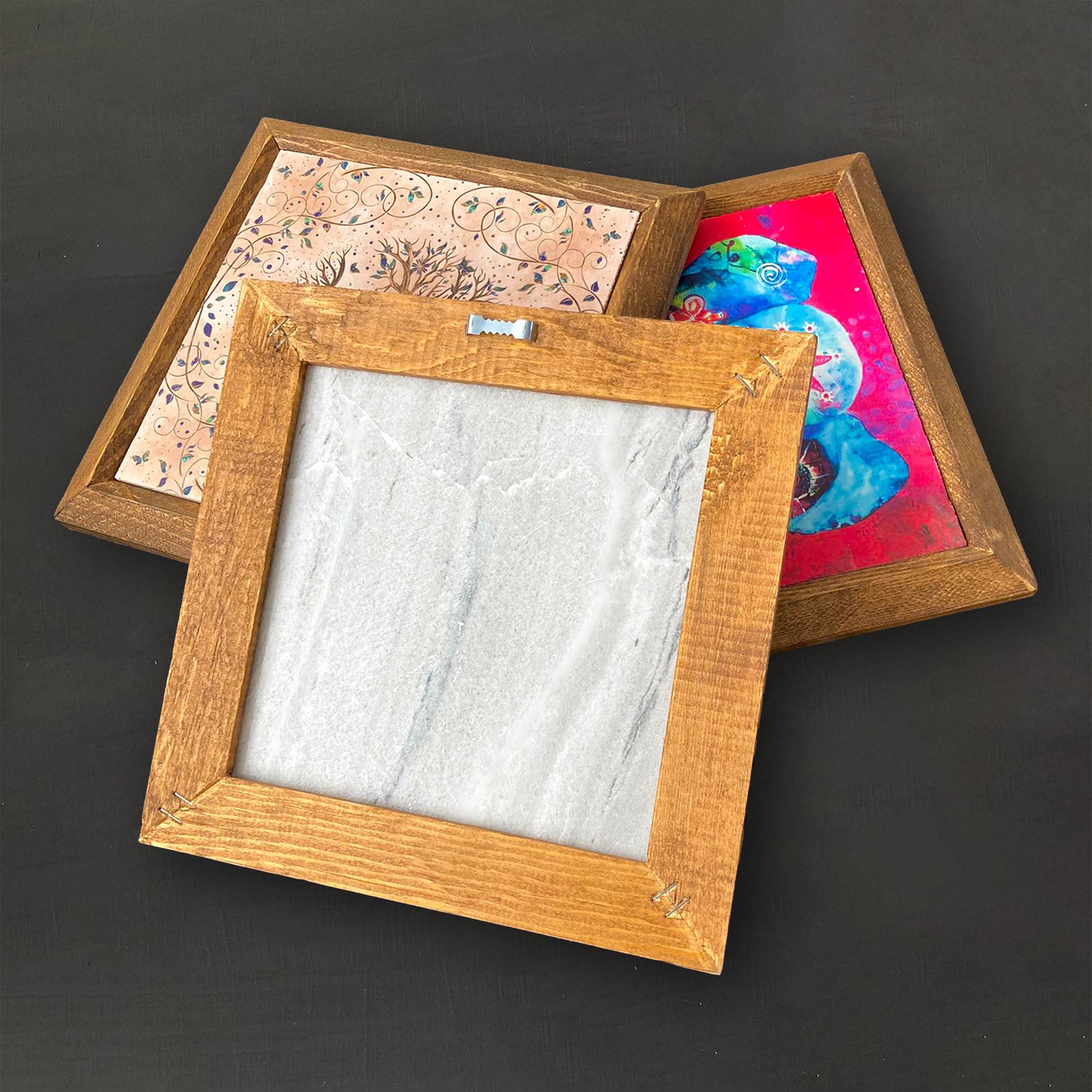 Moon & Sunset Framed Frames Stone Wall Art Set Duo