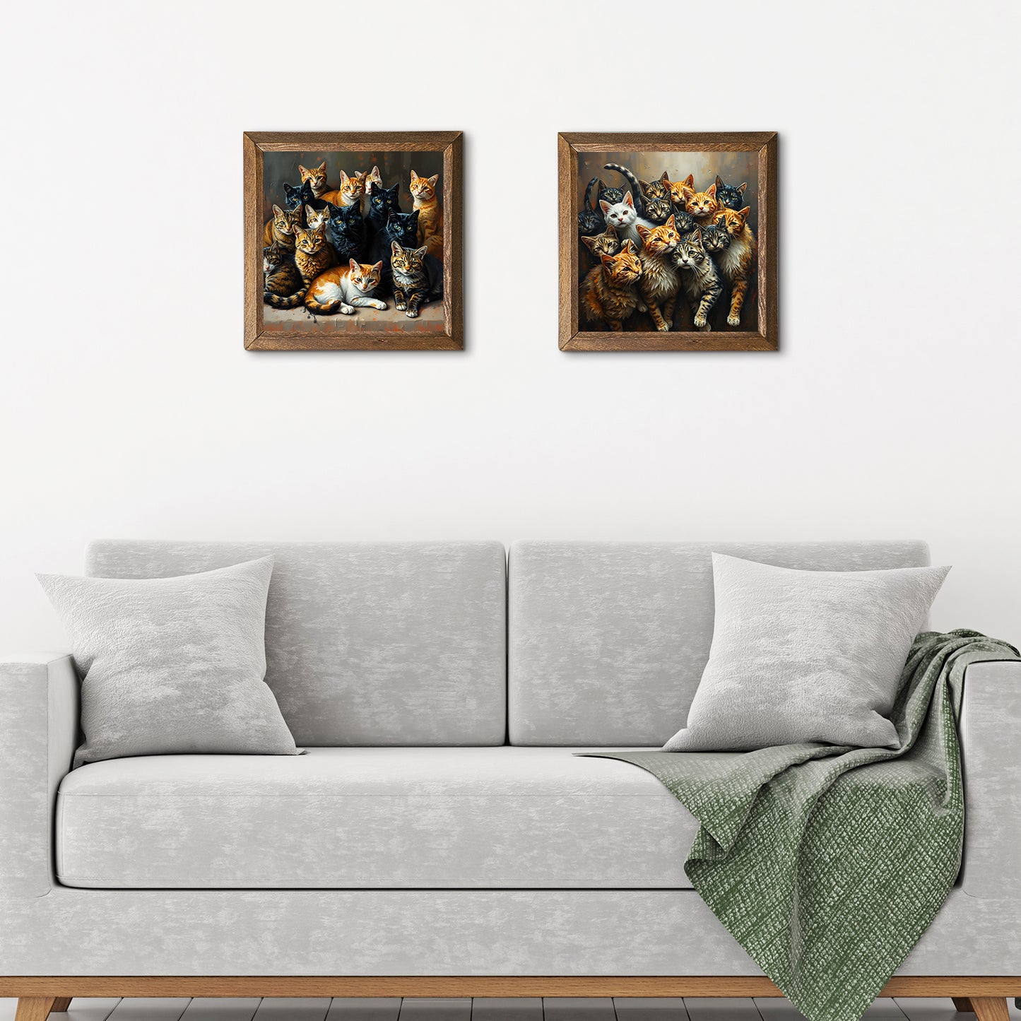 Gang Of Cats Duo Stone Wall Art - 2-Seater Sofa | Artistry Home