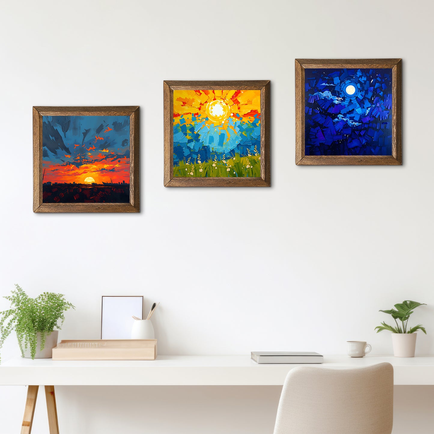 Colors Of The Day Trio Stone Wall Art - Triple Set | Artistry Home
