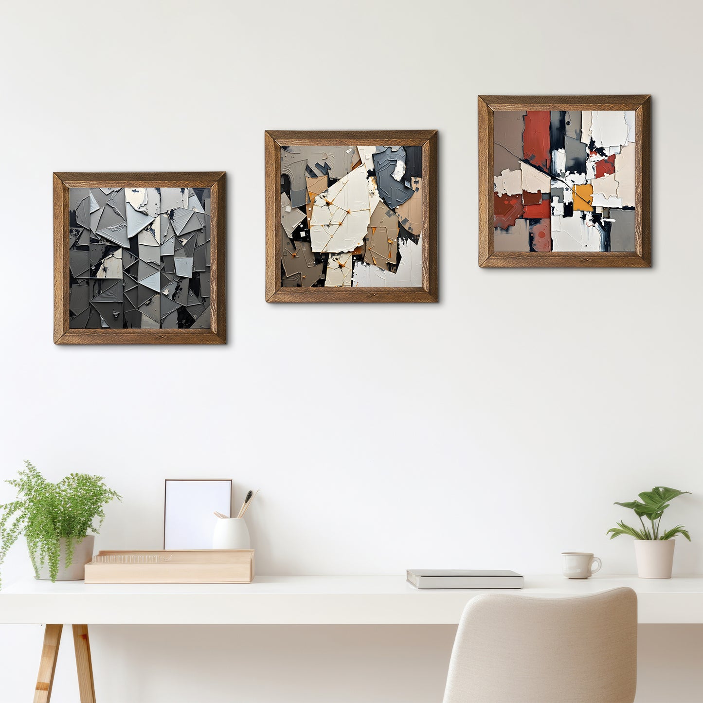 Shapes In Paint Trio Stone Wall Art - Triple Set | Artistry Home