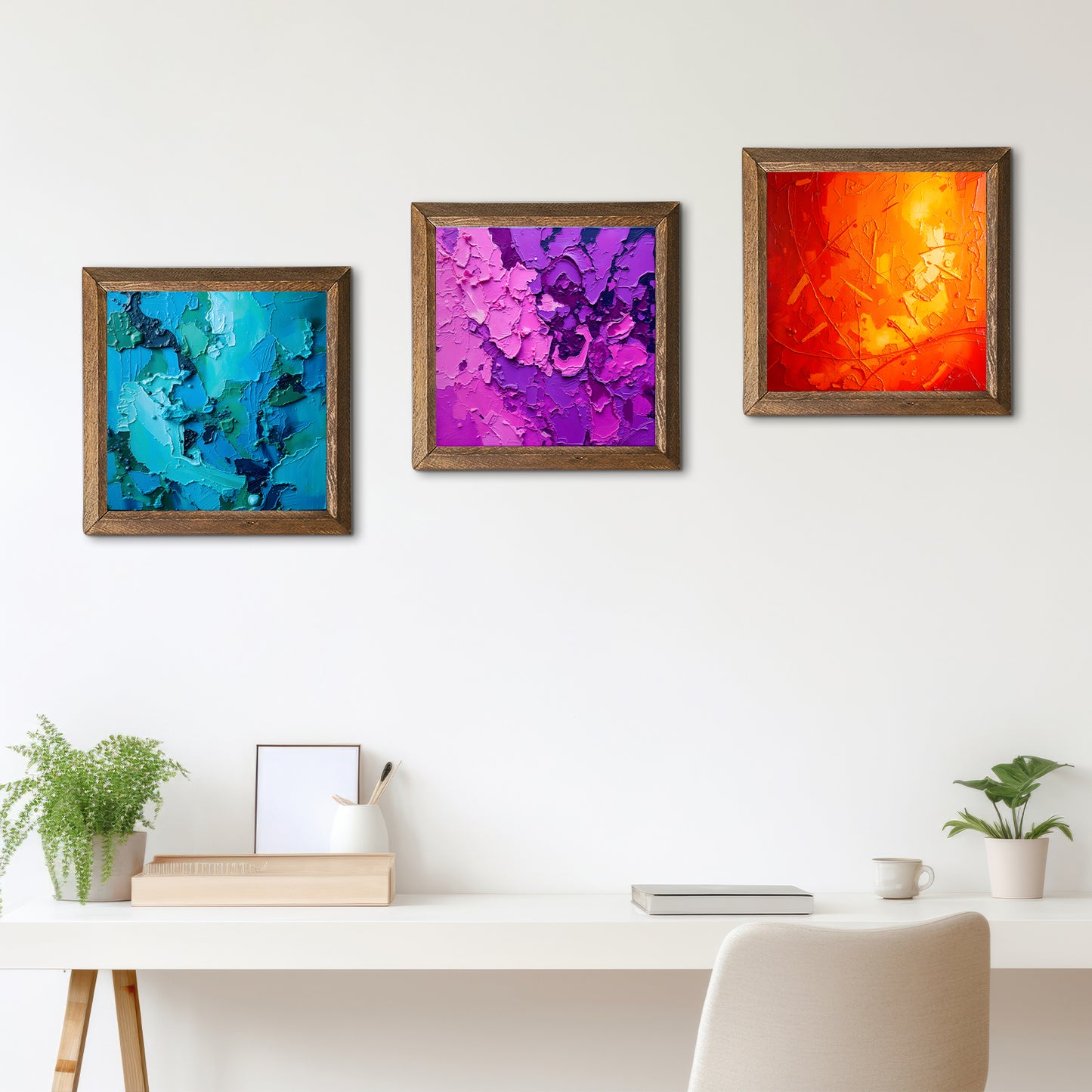 Symphony Of Colours Trio Stone Wall Art - Triple Set | Artistry Home