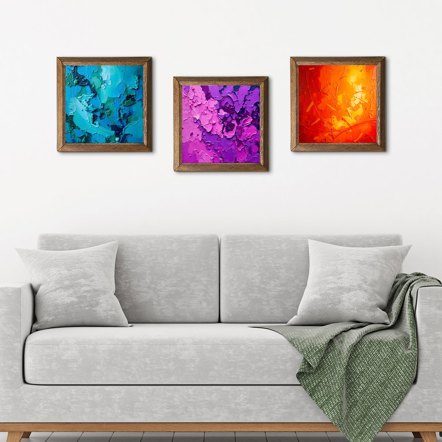 Symphony Of Colours Trio Stone Wall Art - 3-Seater Sofa | Artistry Home