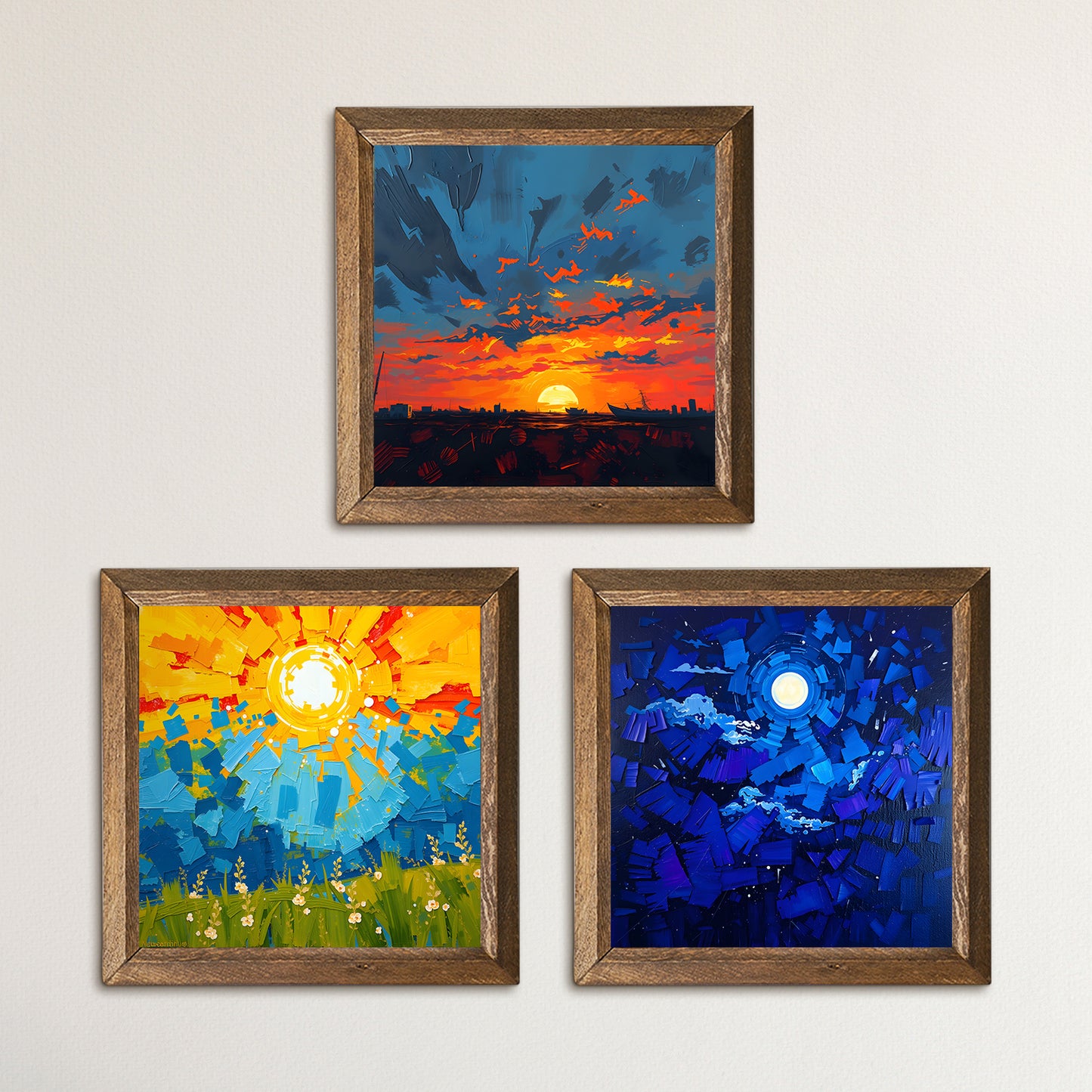 Colors Of The Day Trio Stone Wall Art | Artistry Home