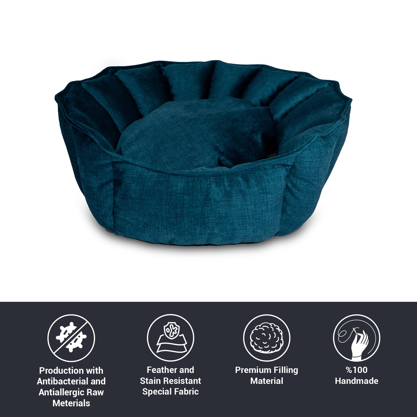 Oyster Pet Bed Blue