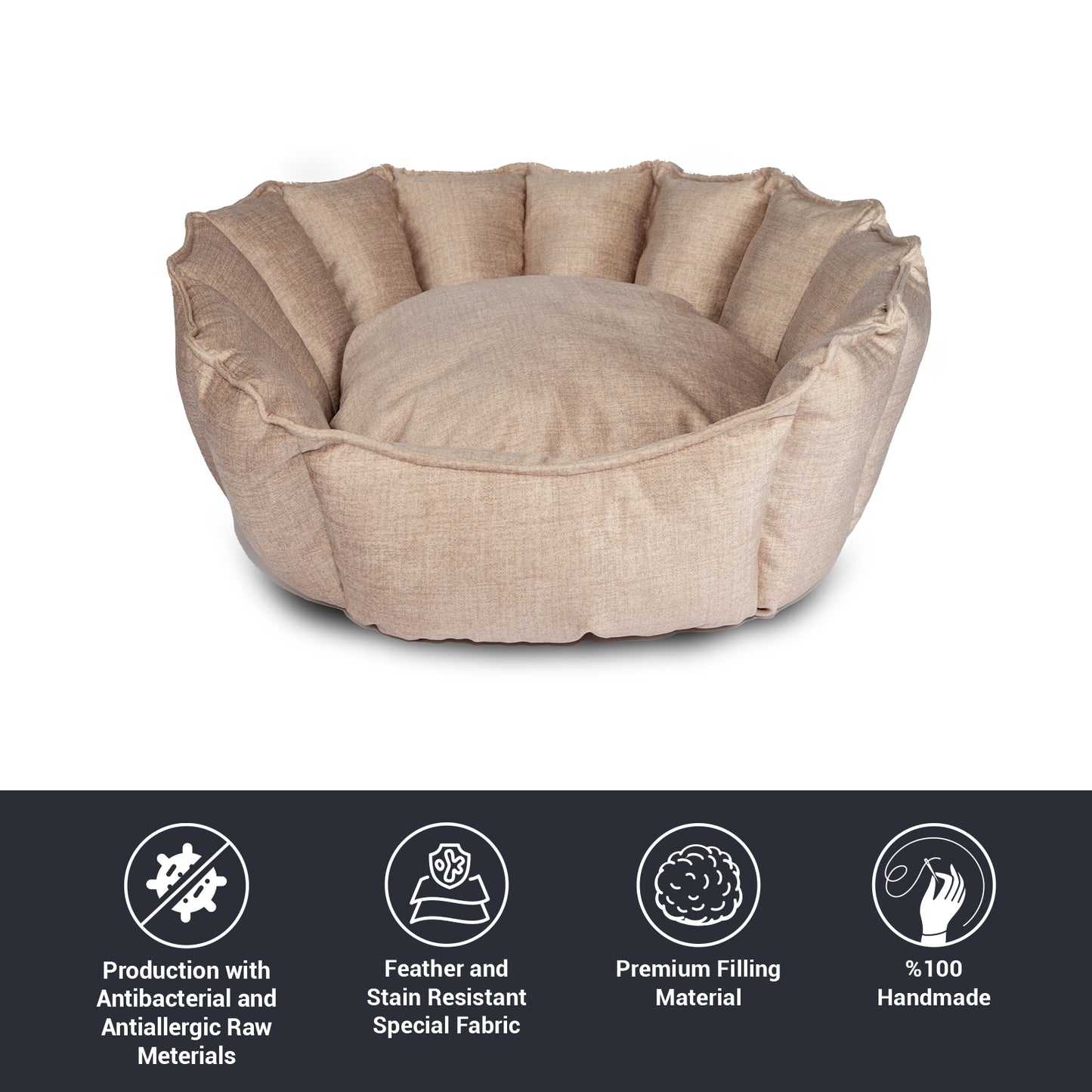 Oyster Pet Bed Beige