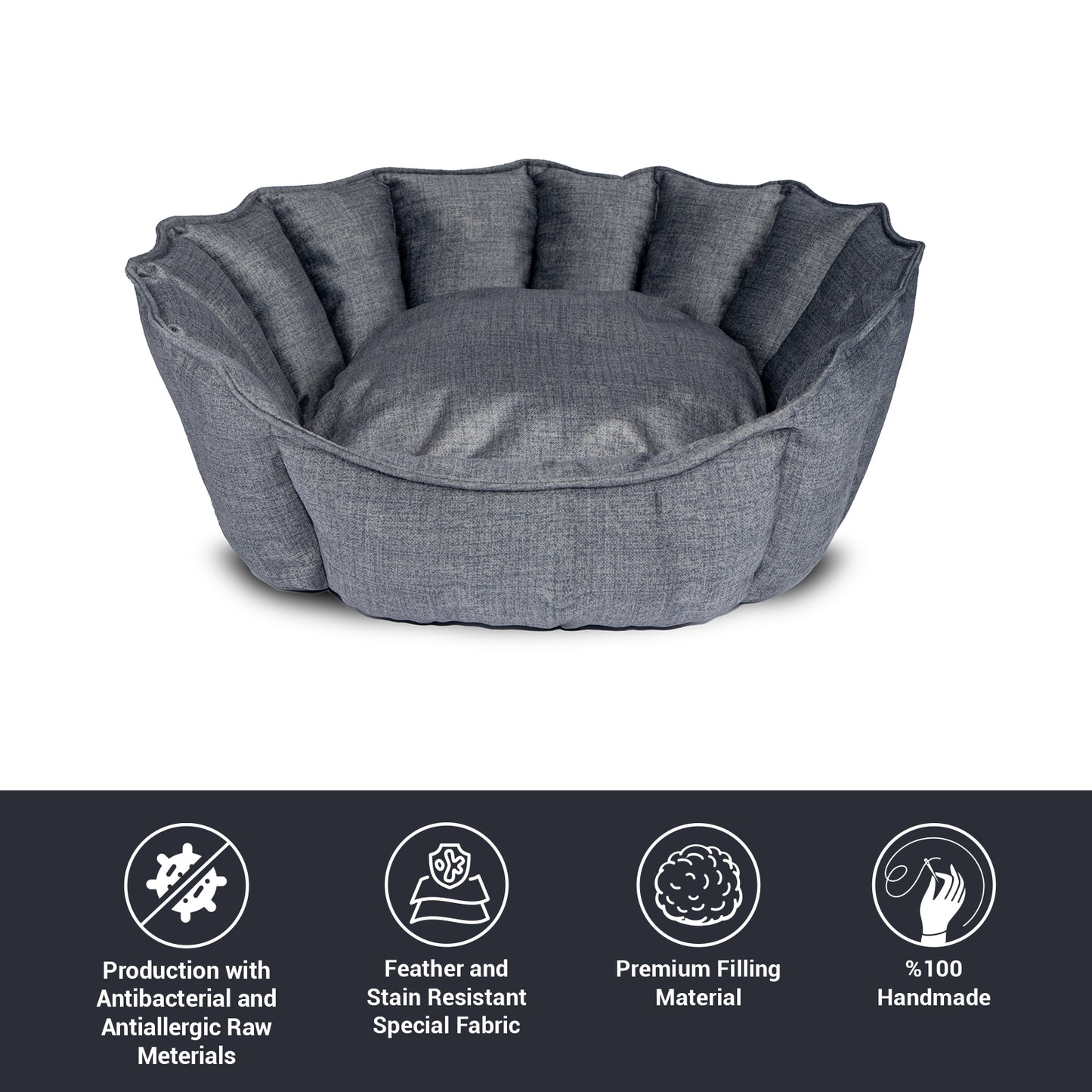 Oyster Pet Bed Light Grey