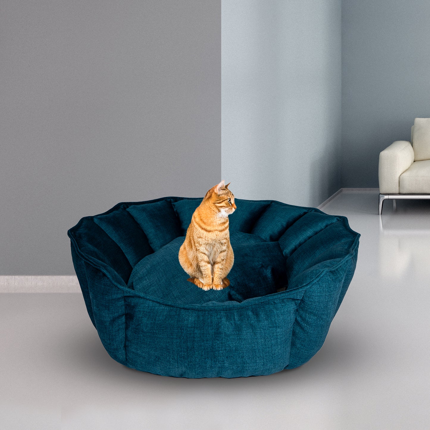Oyster Pet Bed Blue