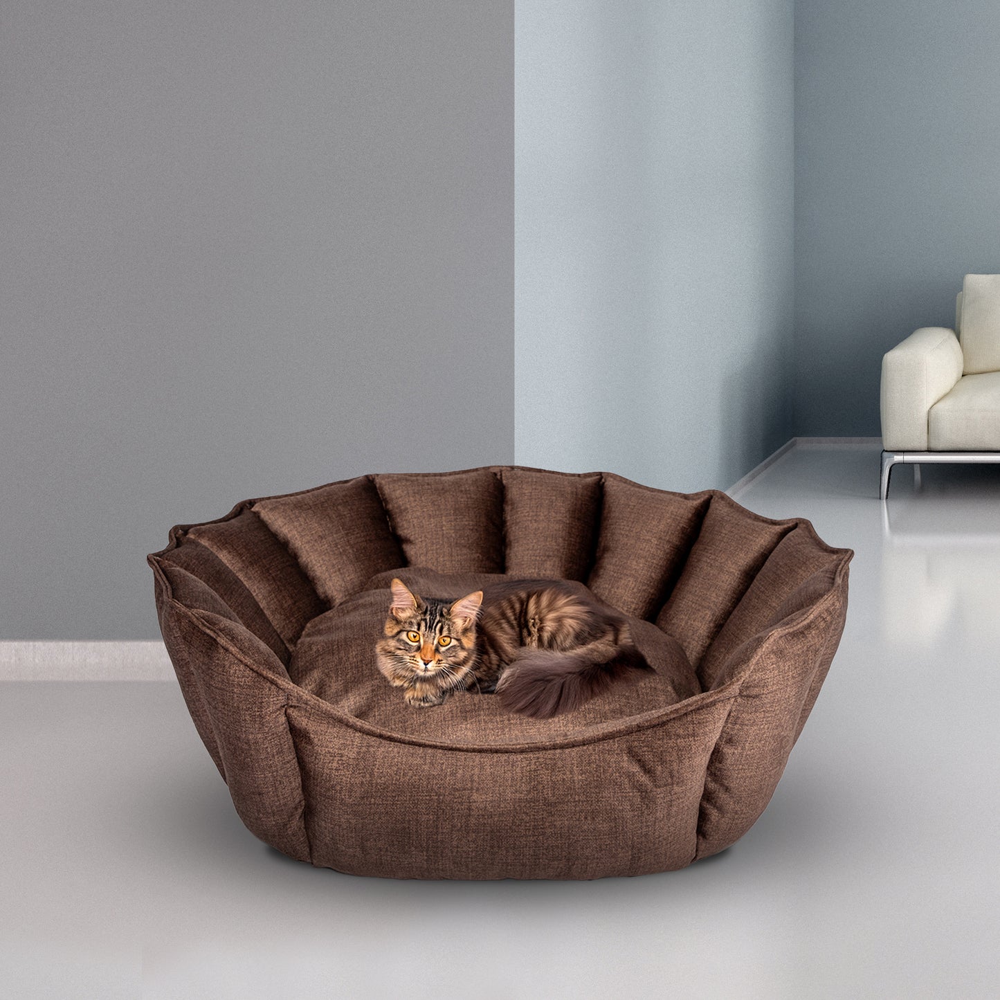 Oyster Pet Bed Brown