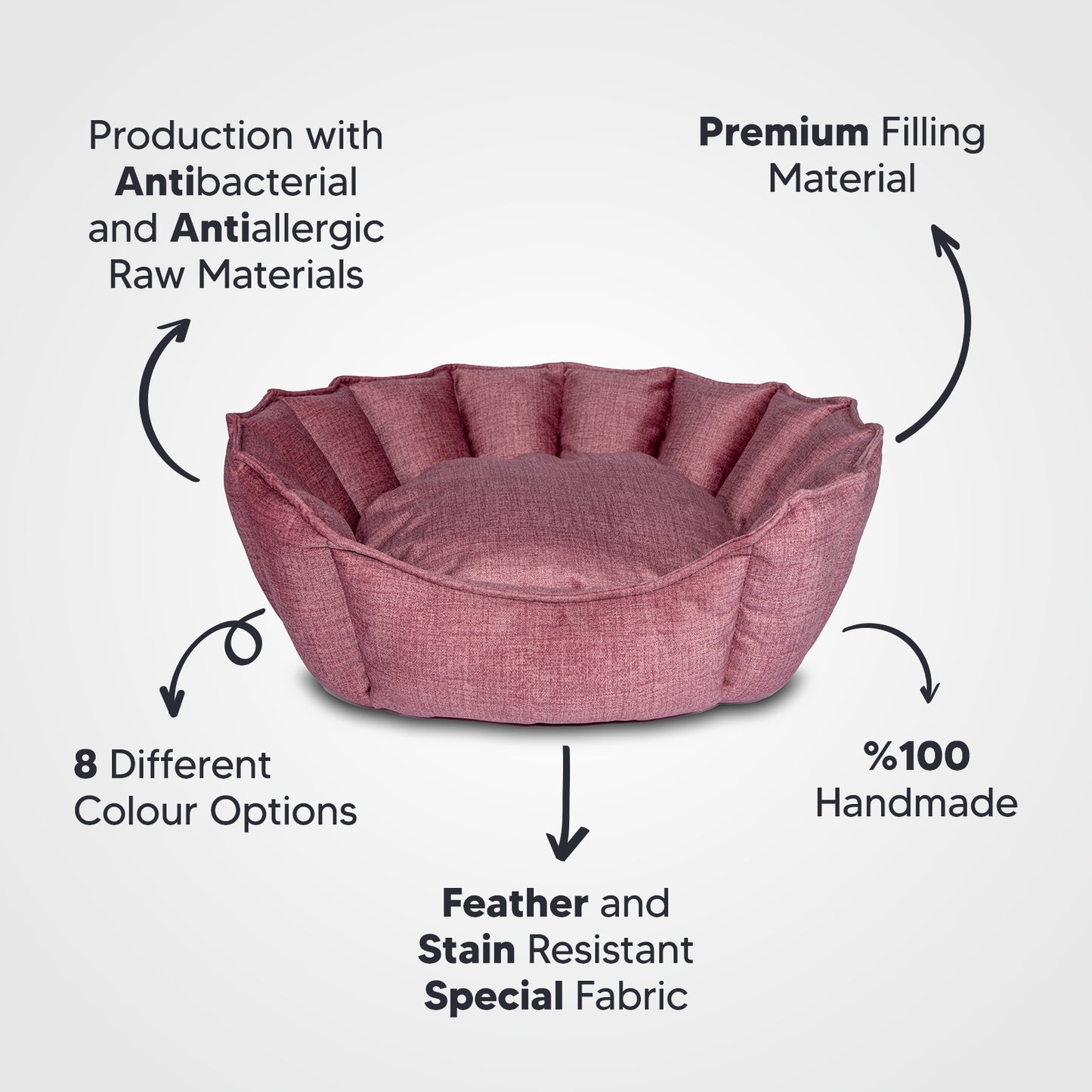 Oyster Pet Bed Anthracite