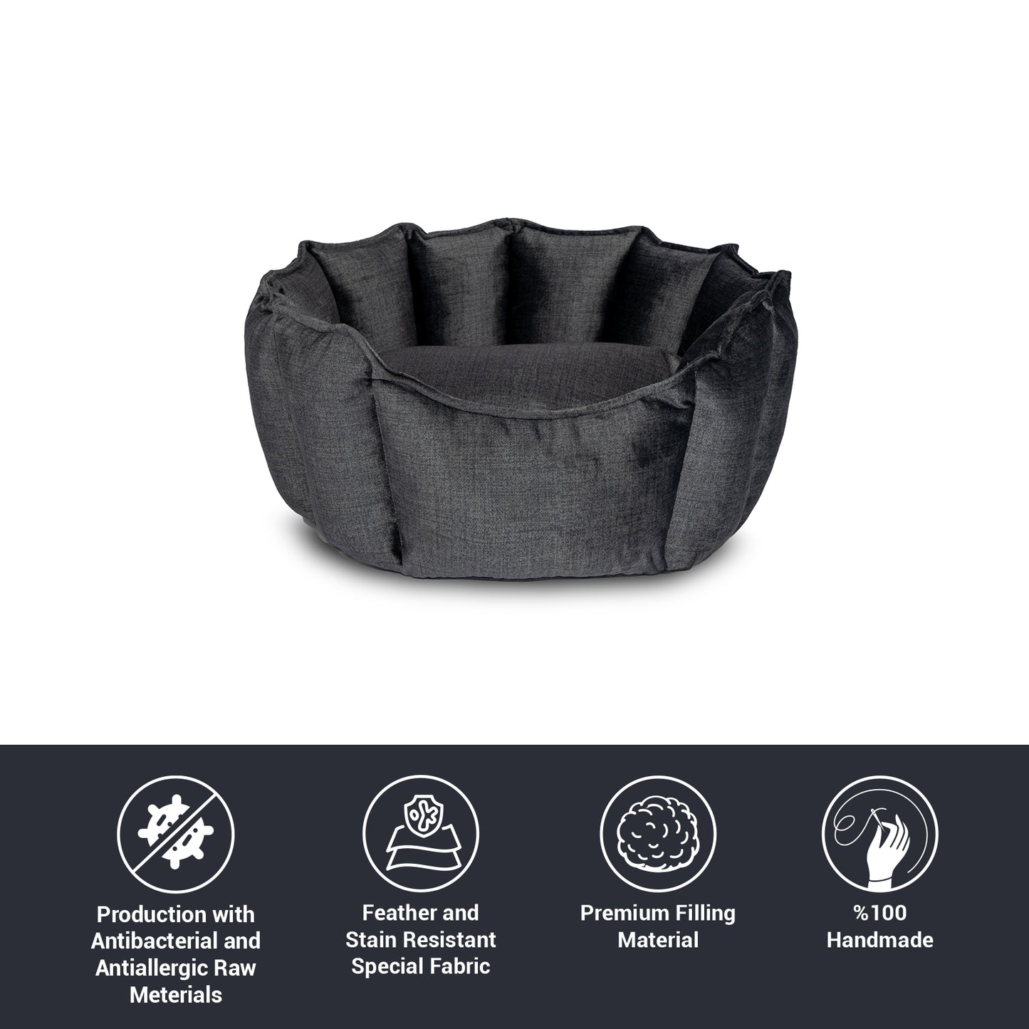 Oyster Pet Bed Anthracite