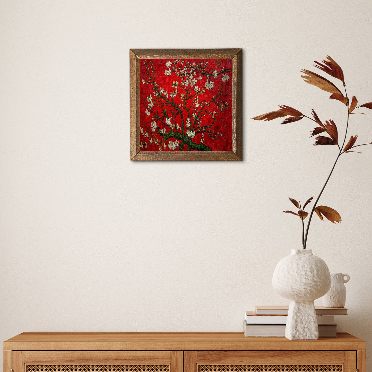 Van Gogh Red Almond Blossoms Stone Wall Art - Single Frame | Artistry Home