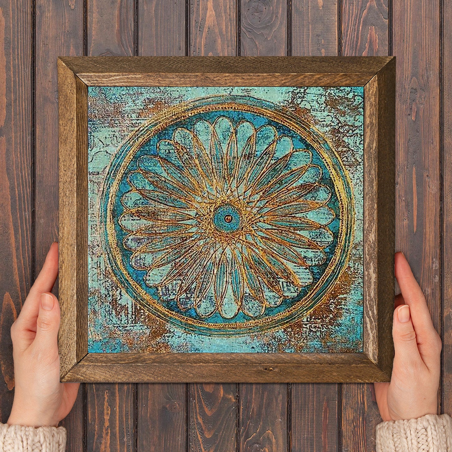 Flower Of Life Natural Stone Wall Art - White Background | Artistry Home
