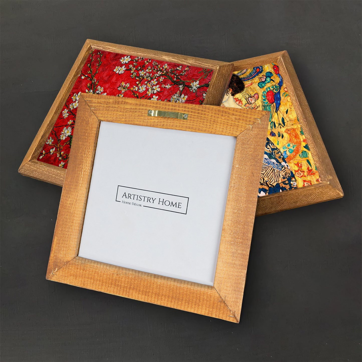 Klimt Adele and Lady with Fan Duo Stone Wall Art Set