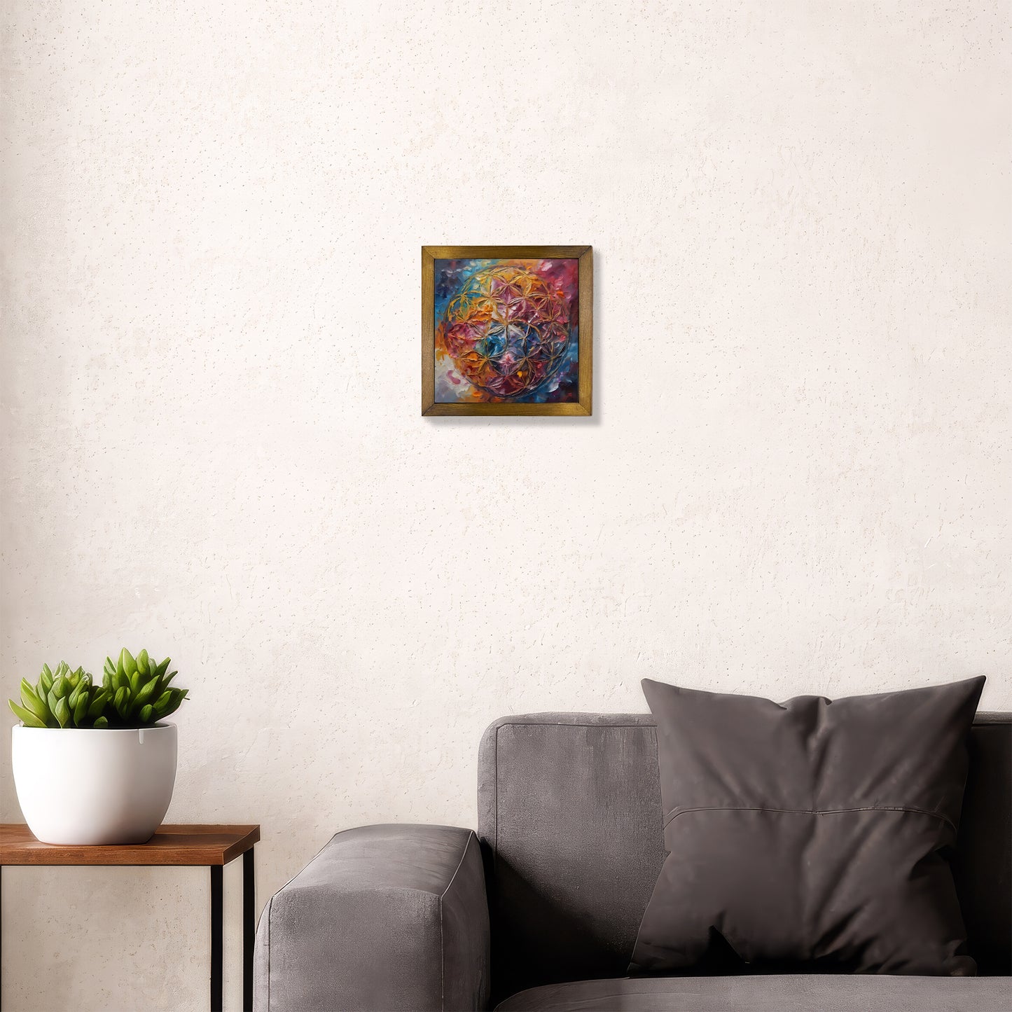 Sacred Geometry Flower of Life Kiln Fired Ceramic Tile Wall Art