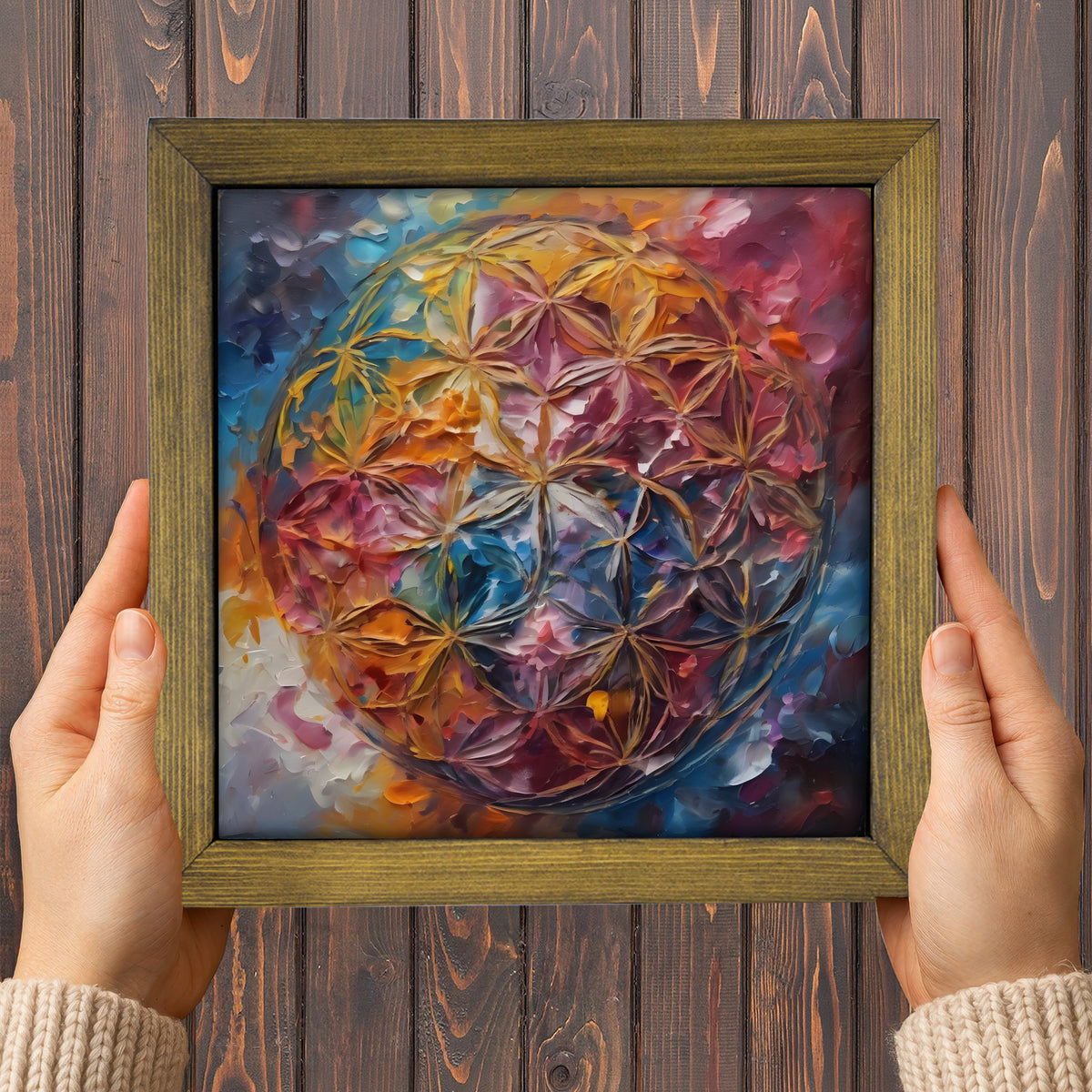 Flower of Life Kiln Fired Ceramic Tile Wall Art