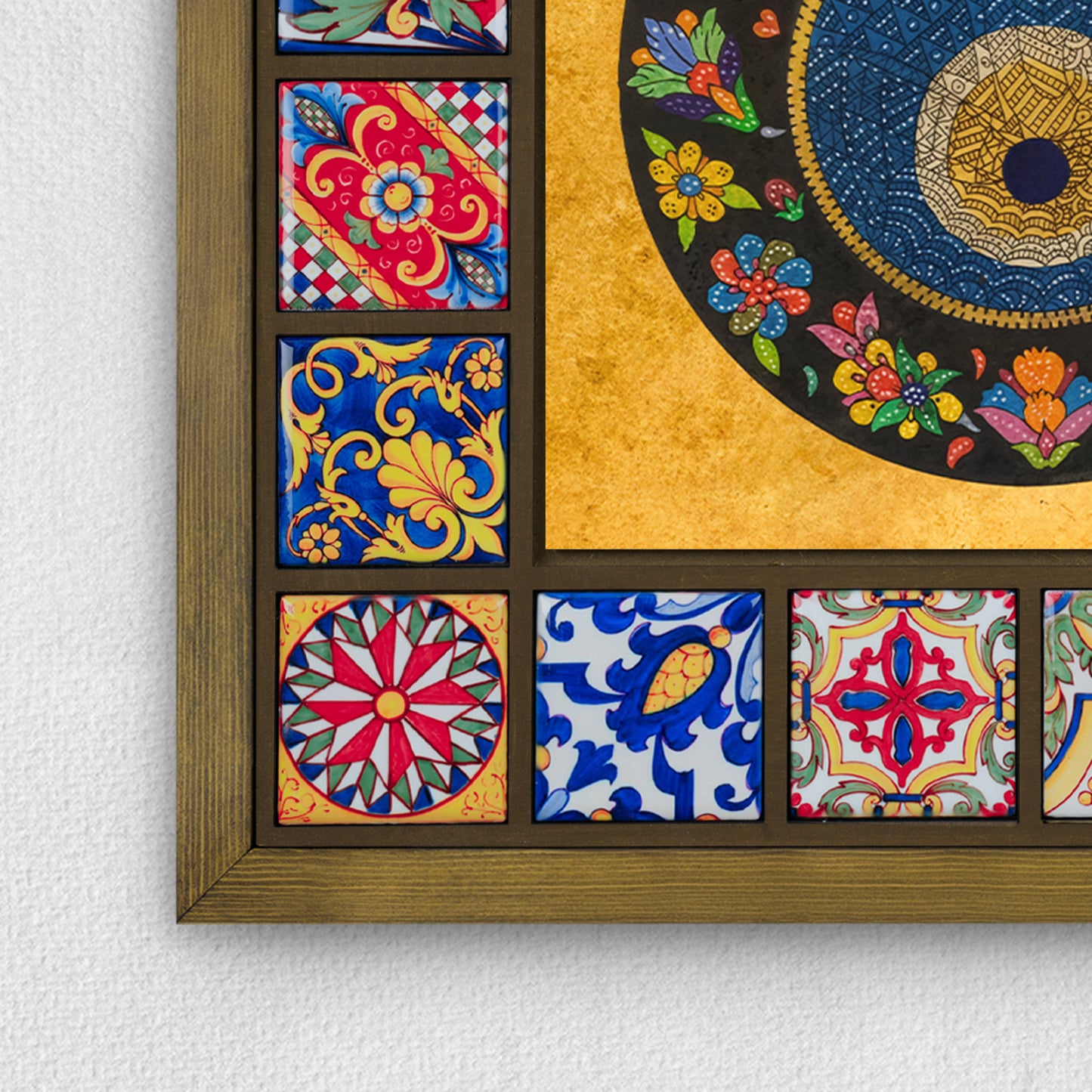 Evil Eye Medallion Kiln Fired Ceramic Tile Wall Art